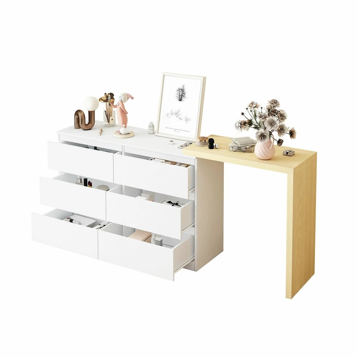 8 Ausway 6 Chest of Drawers Dresser Makeup Vanity Tallboy Storage Cabinet, 8 of 8