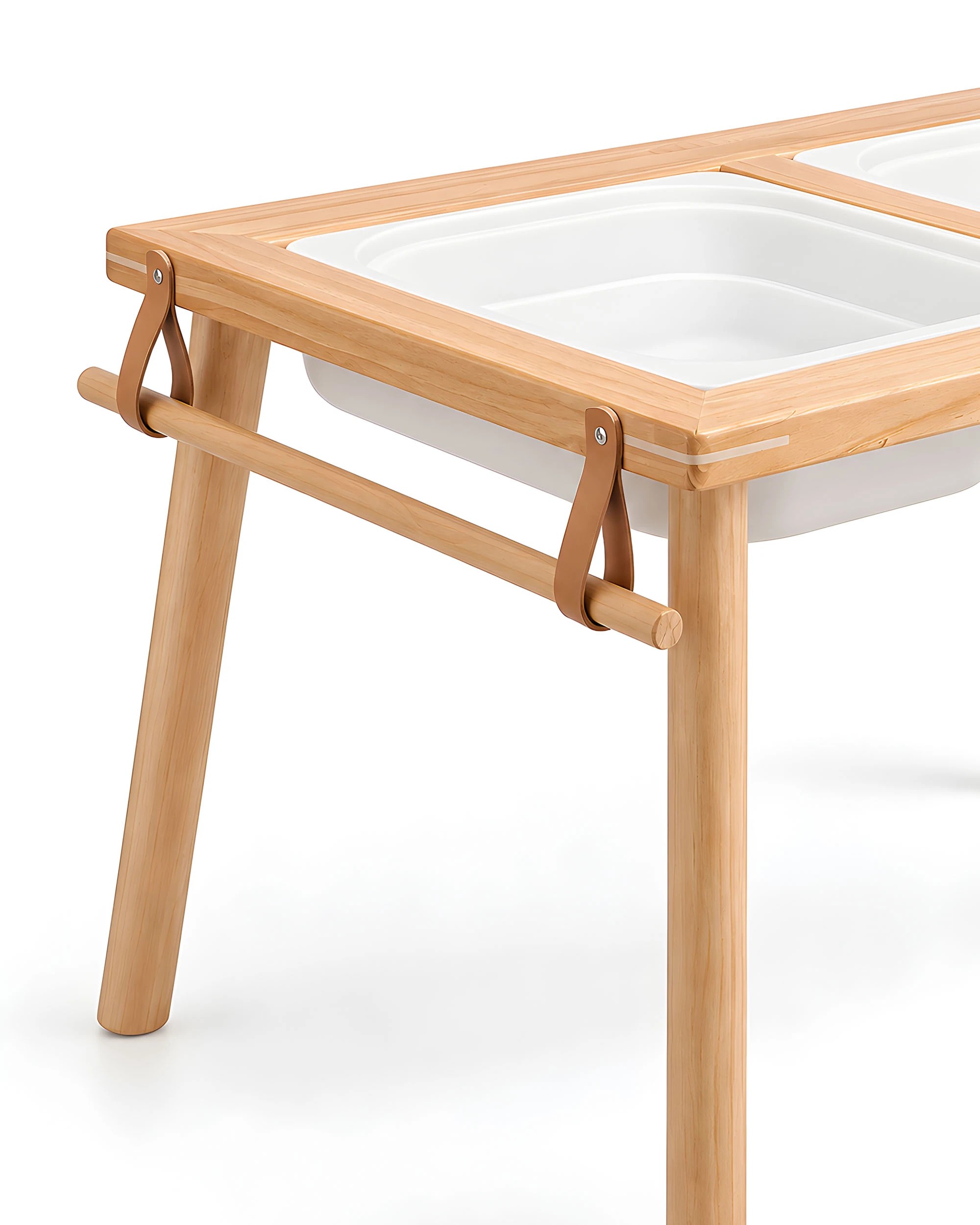 7 PlayPals Toddler Activity Table Wooden Sensory Table Set w/ Utility Rail, 7 of 9