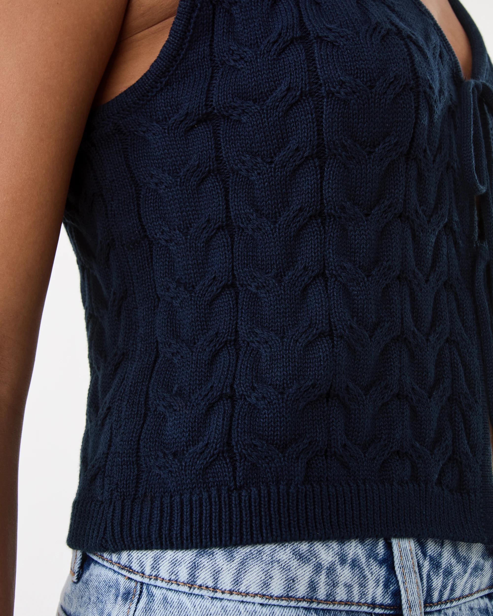 8 True Knit Cable Tie Vest Navy Blaze, 8 of 8