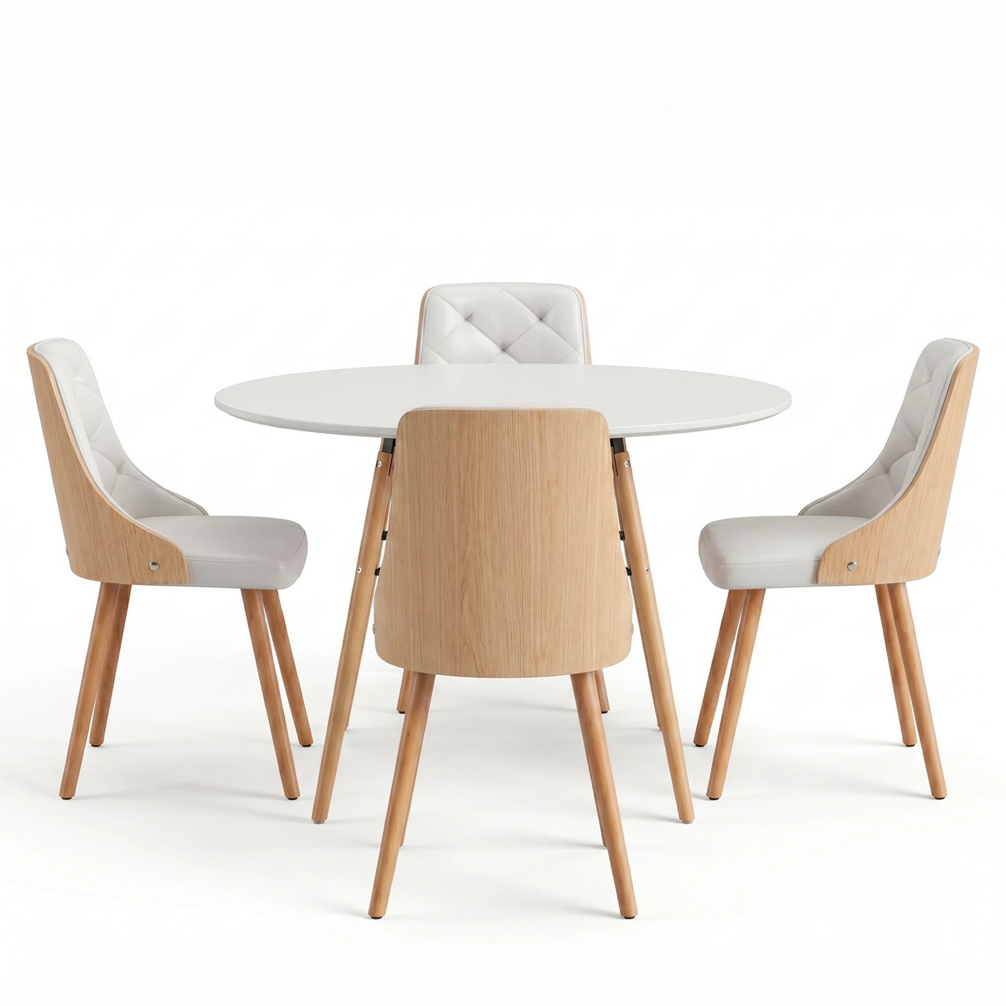 9 Artiss Dining Table and Chairs Set 5PCS 4 Seater Dining Set - White, 9 of 9