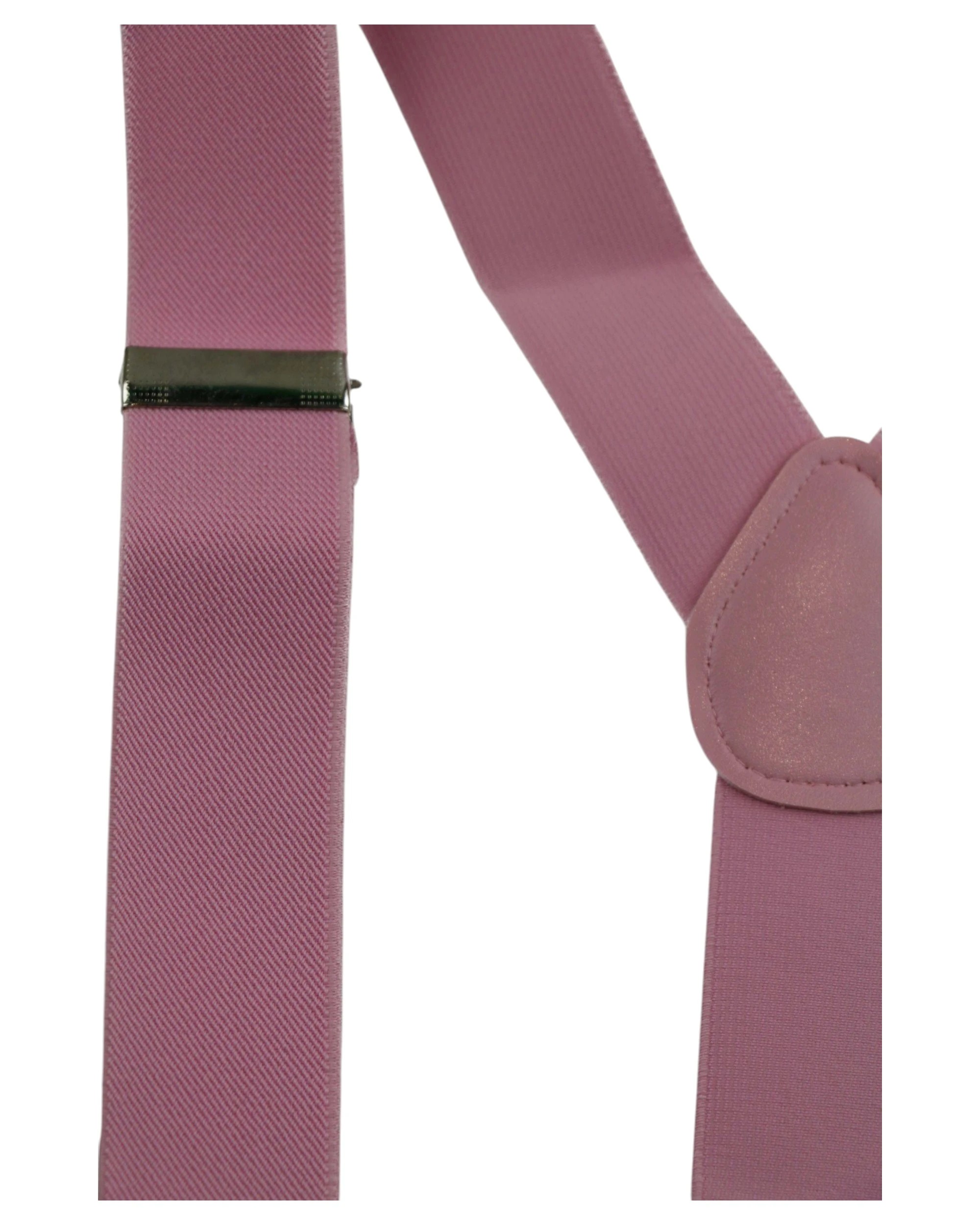3 Zasel Mens Wide Heavy Duty Adjustable 100cm Baby Pink Suspenders - Pink, 3 of 4
