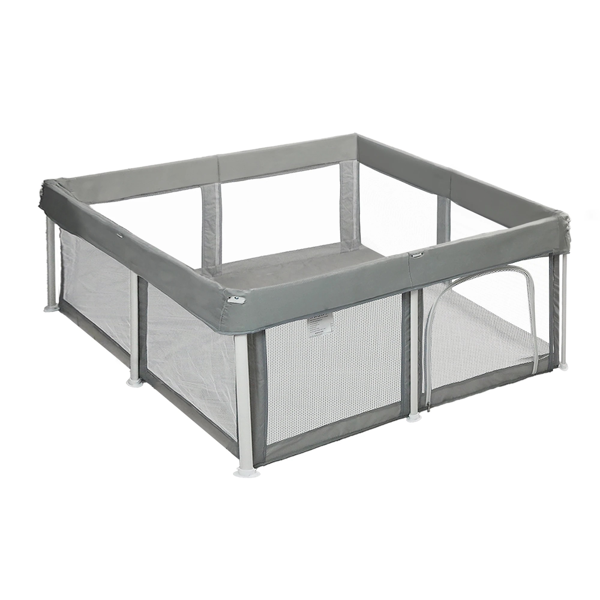 1 Bopeep Kids Mesh Playpen Foldable 120x120cm - Grey, 1 of 7