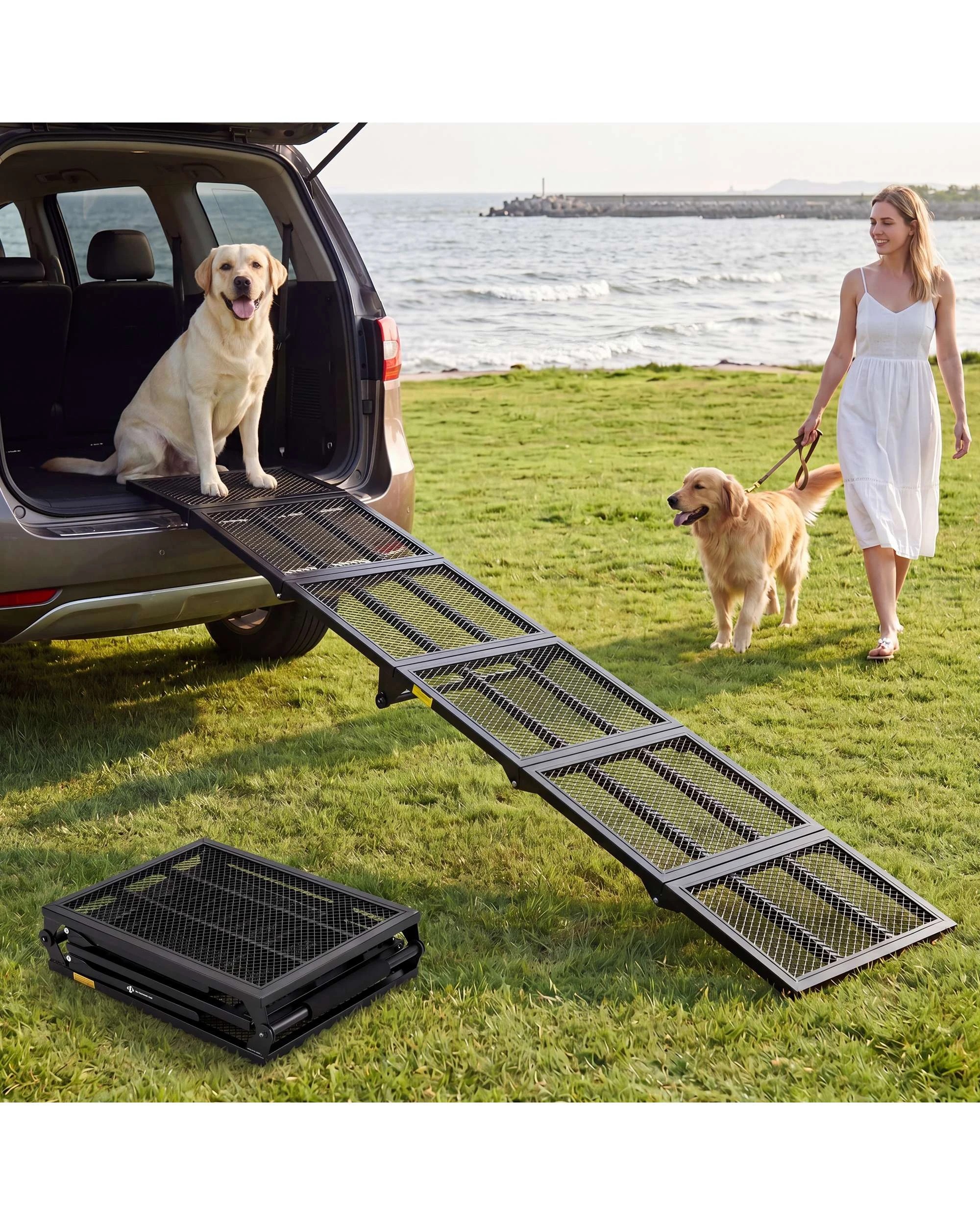 3 Advwin Pet Ramp Dog Stairs Steps Foldable, 3 of 10