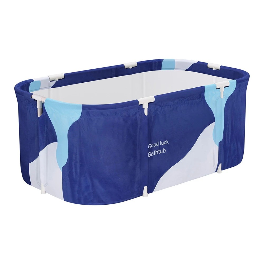 1 Weisshorn Foldable Bathtub PVC Spa Bucket Inflatable Cushion 114x62cm - Blue, 1 of 4