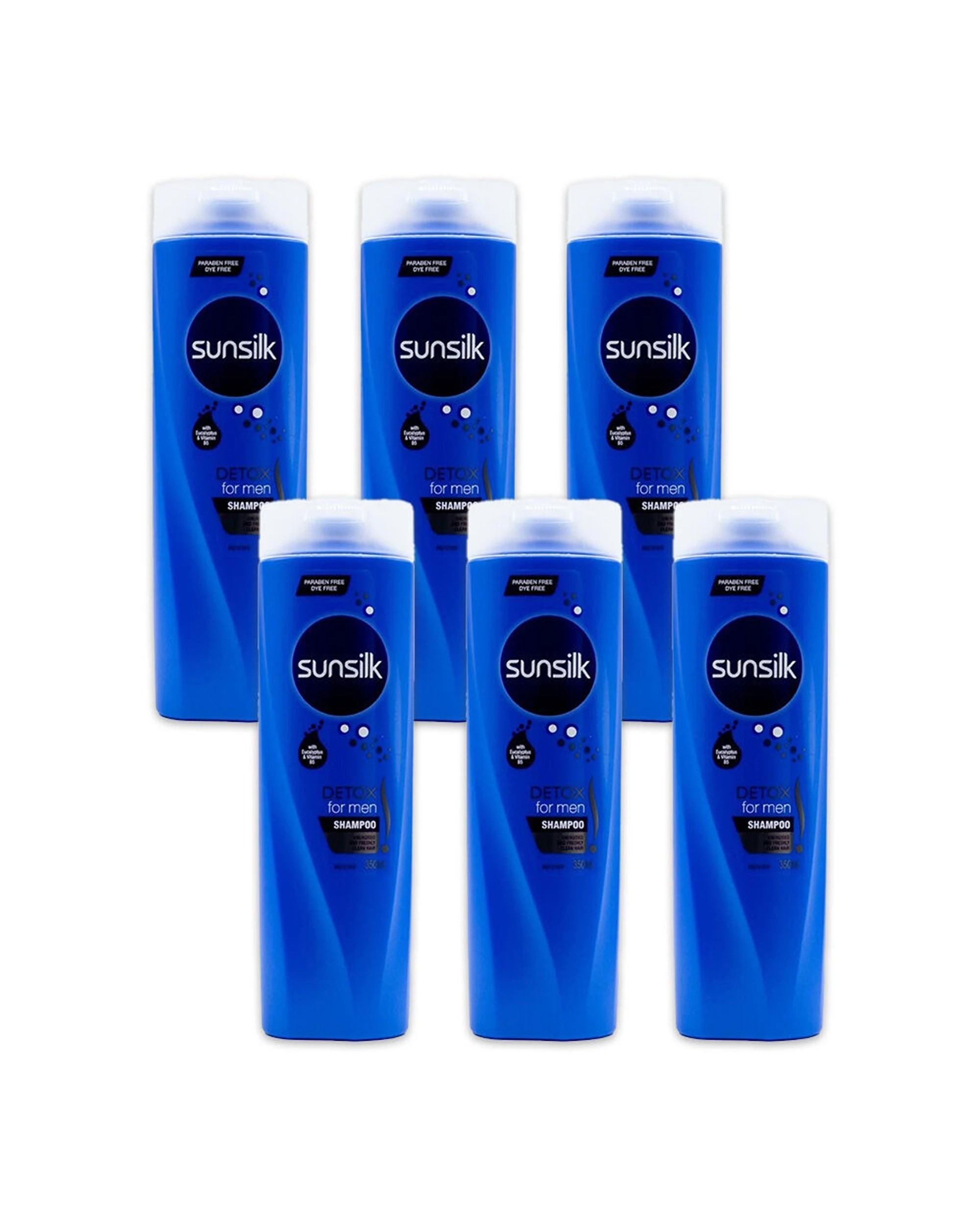 1 Sunsilk 6PK 350ml Shampoo Detox For Men Eucalyptus Vitamin B5 Clean Fresh Hair - Blue, 1 of 3