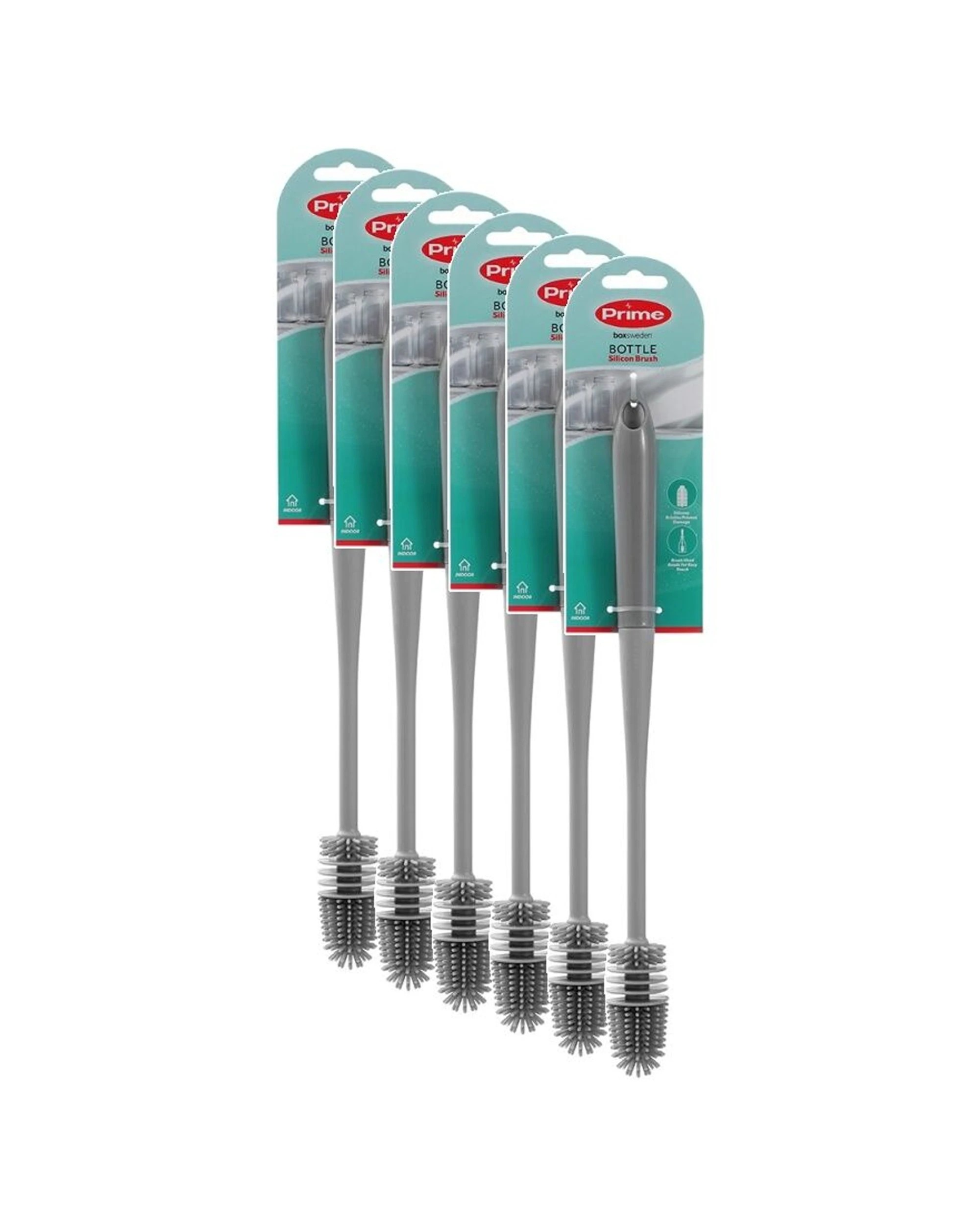 1 Boxsweden 6PK Prime Essentials Bottle Brush Silicone Bristles for Cleaning - Multi, 1 of 6