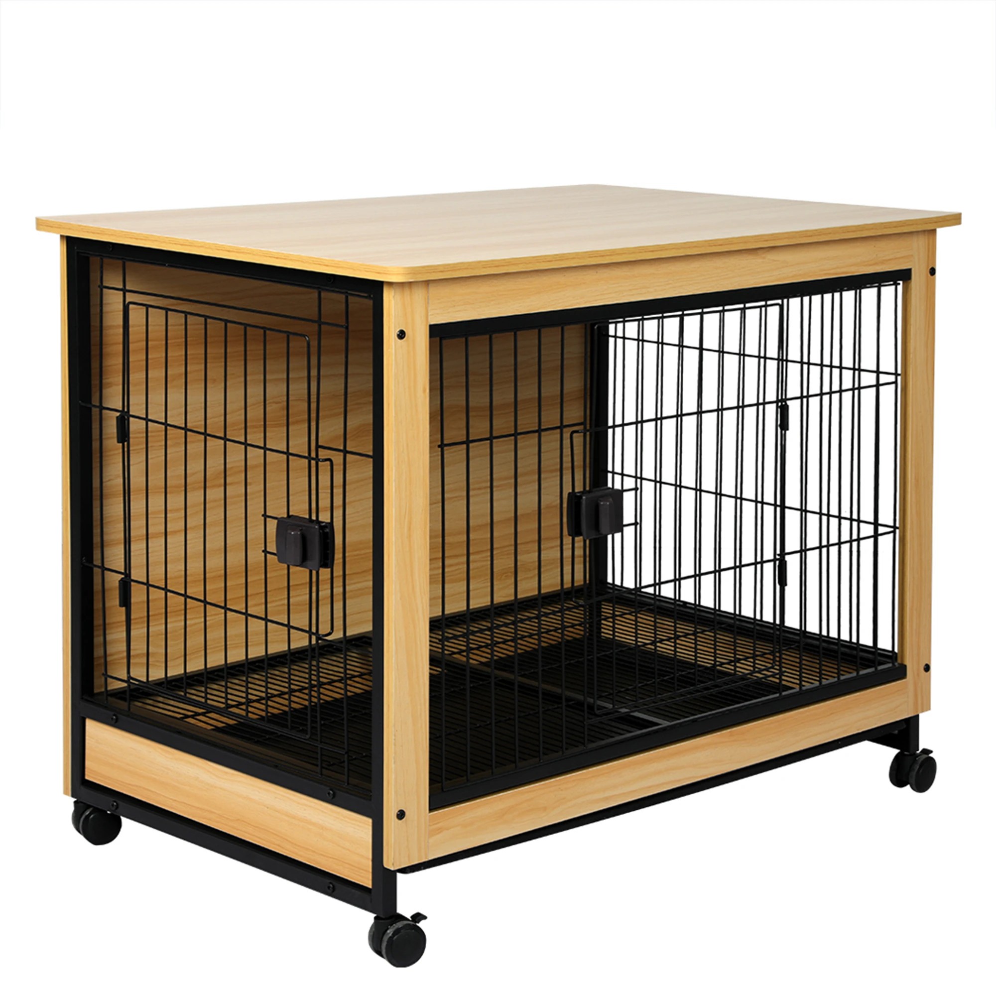 1 Pawz Wooden Wire Dog Kennel Side End Table Steel Puppy Crate Indoor Pet House XL, 1 of 6
