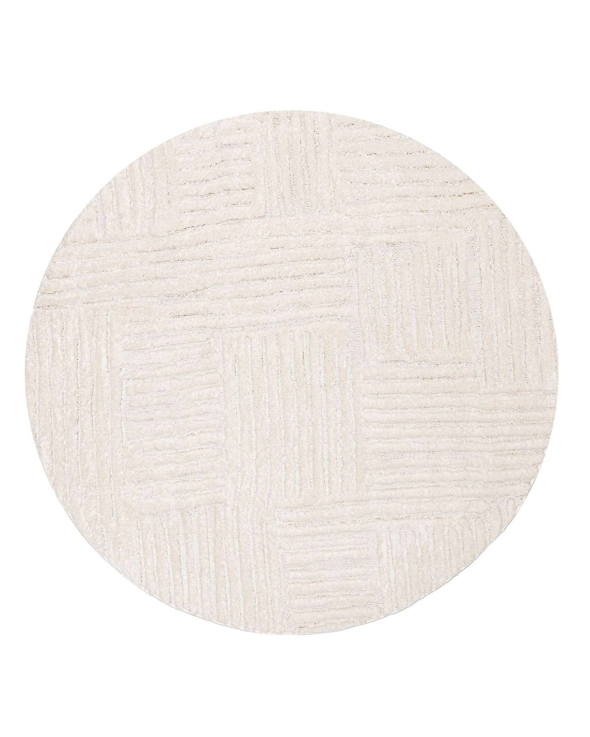 1 Loopsie Arbori Abstract Round Rug-240cm x 240cm - White, 1 of 8
