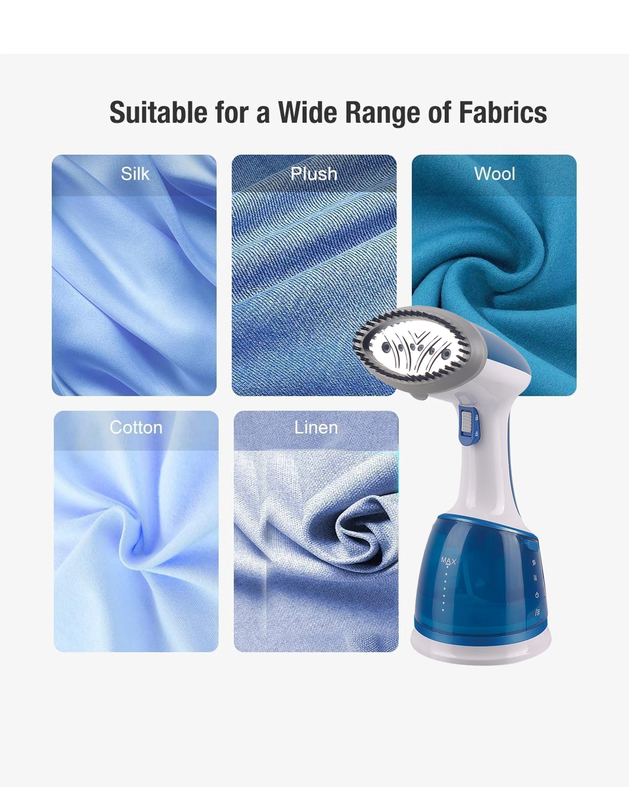 6 TODO 1700W Power Garment Steamer Handheld Steam Brush Iron Blue, 6 of 10