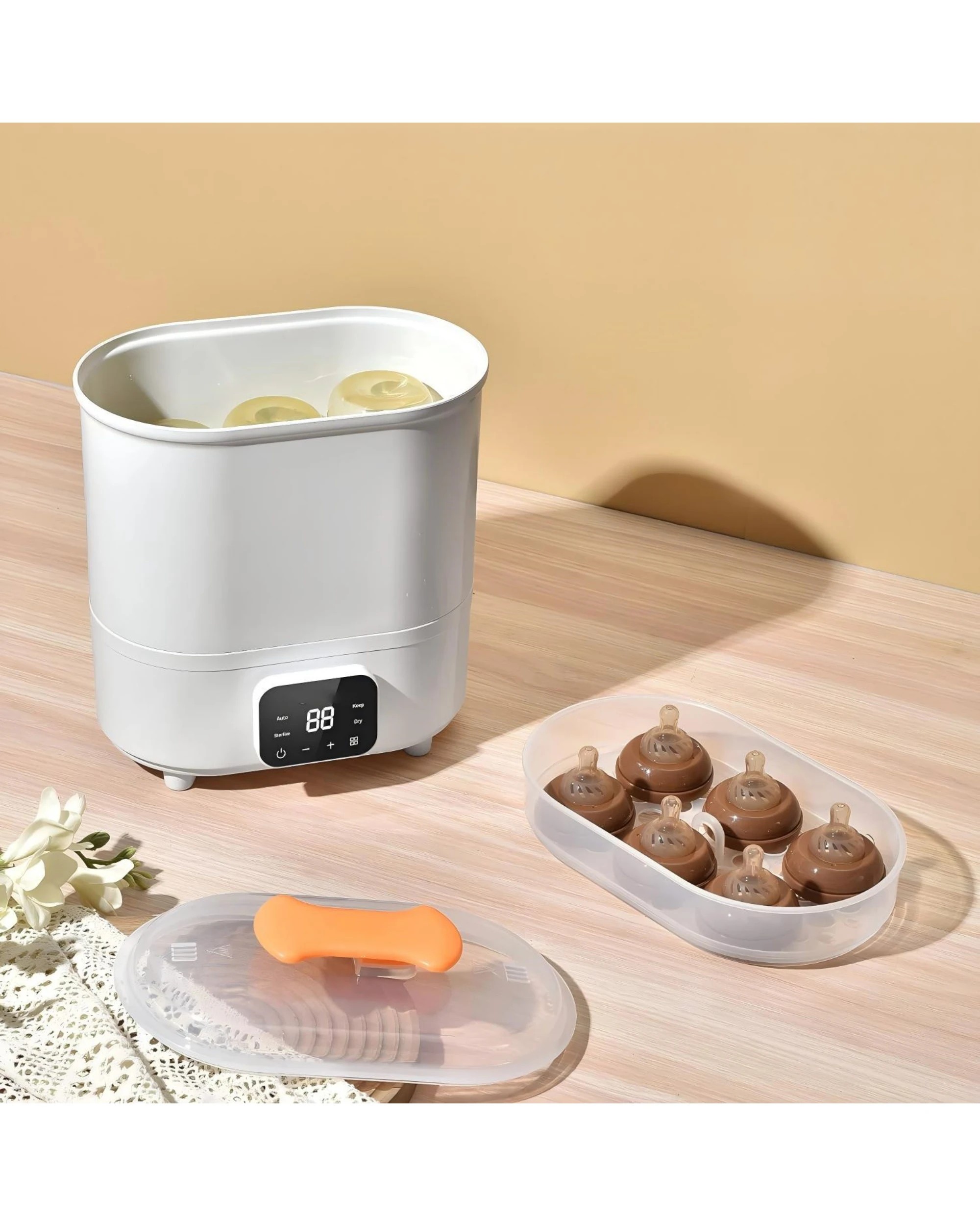 3 Yopower Bottle Steam Sterilizer Dryer with LED Touch Screen - White, 3 of 7