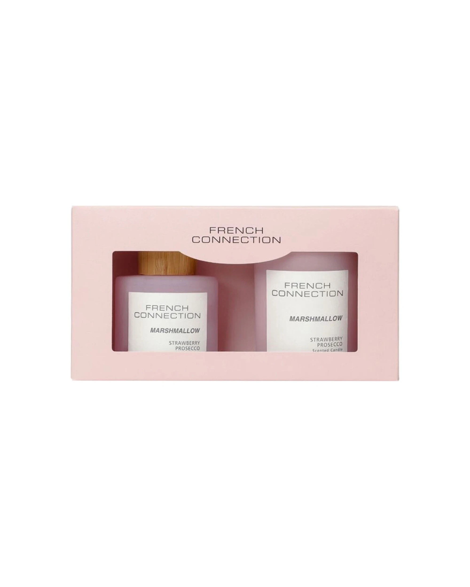 1 French Connection Candle & Diffuser Gift Set Marshmallow Strawberry Prosecco - Pink, 1 of 3