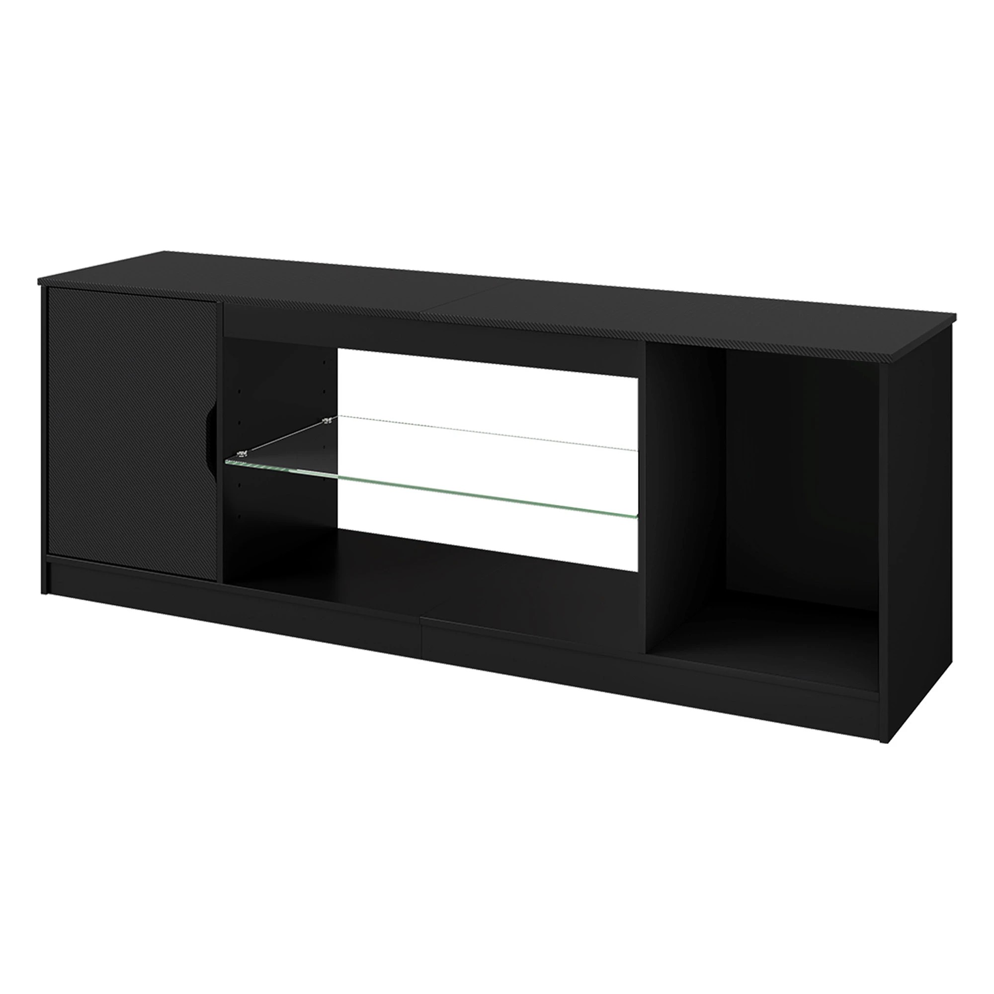 1 Levede TV Entertainment Unit  with LED 140cm - Black, 1 of 10