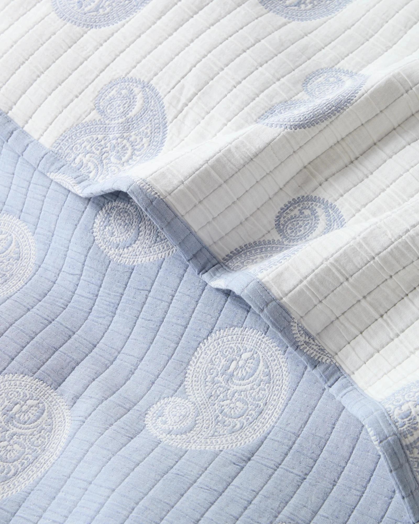 3 Target Abbey Paisley Coverlet Set - Queen Bed - Blue, 3 of 3