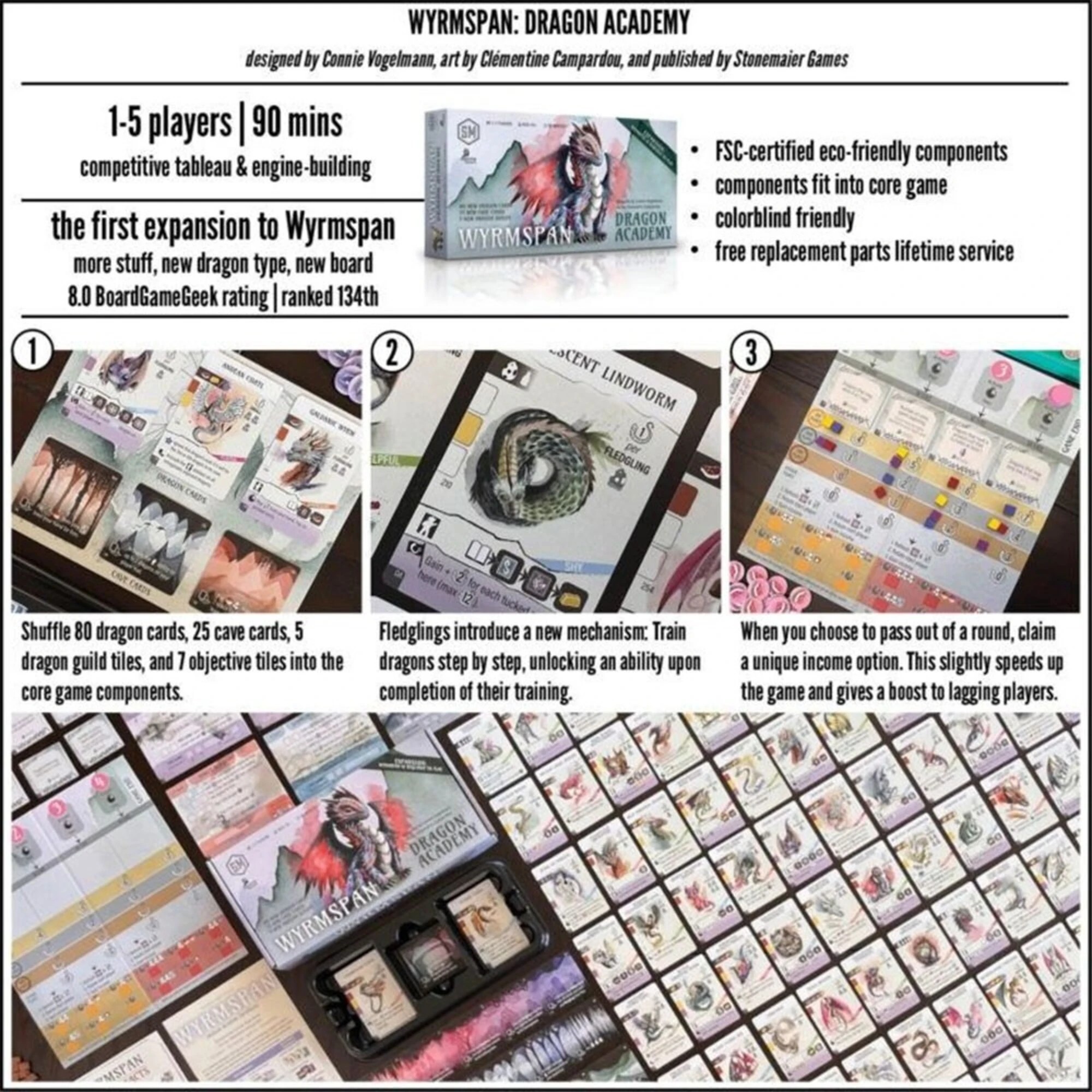 3 Wyrmspan: Dragon Academy Board Game Expansion, 3 of 3