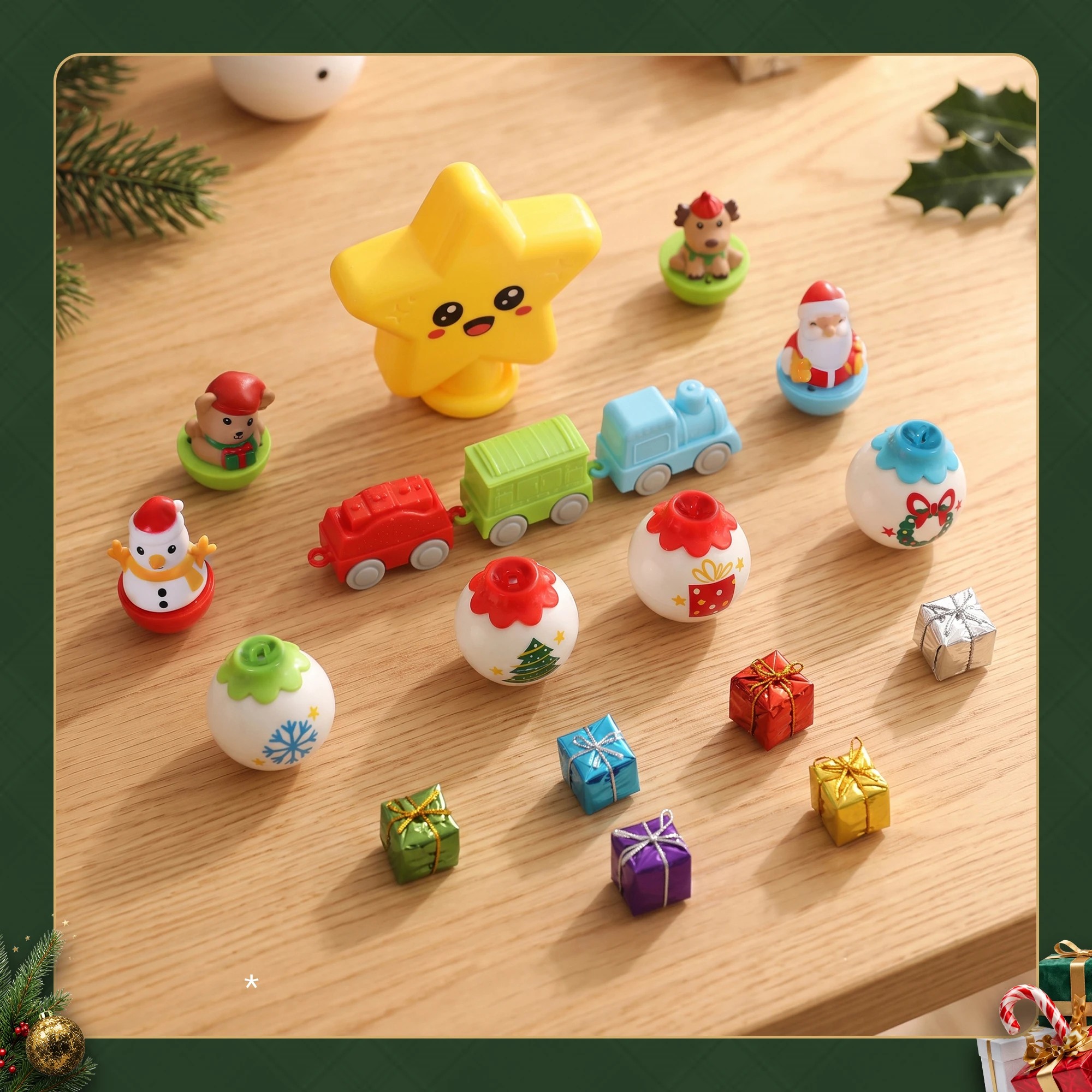 6 Jingle Jollys Toddler First Christmas Tree Mini Xmas Tree Toy Set with Train - Green, 6 of 7