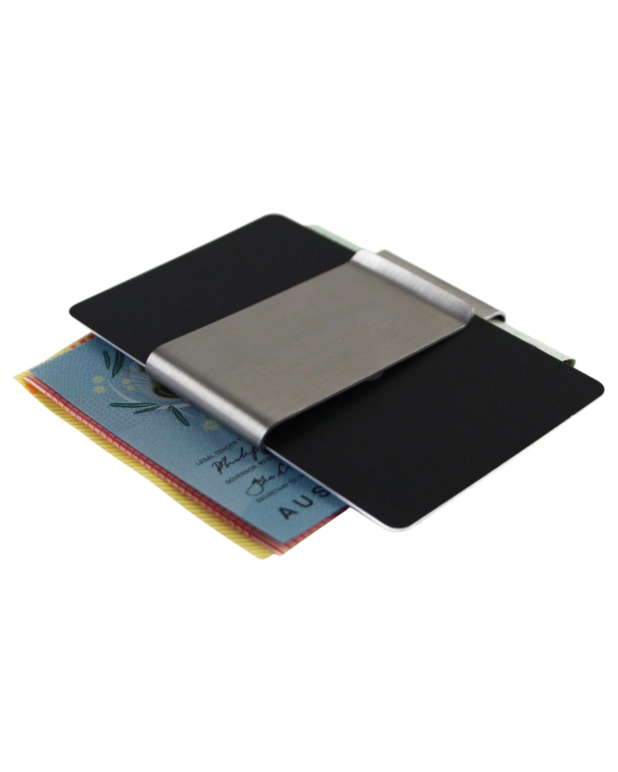 6 Zasel Mens 3cms Wide Double Layer Solid Money Clip - Silver - Silver, 6 of 7