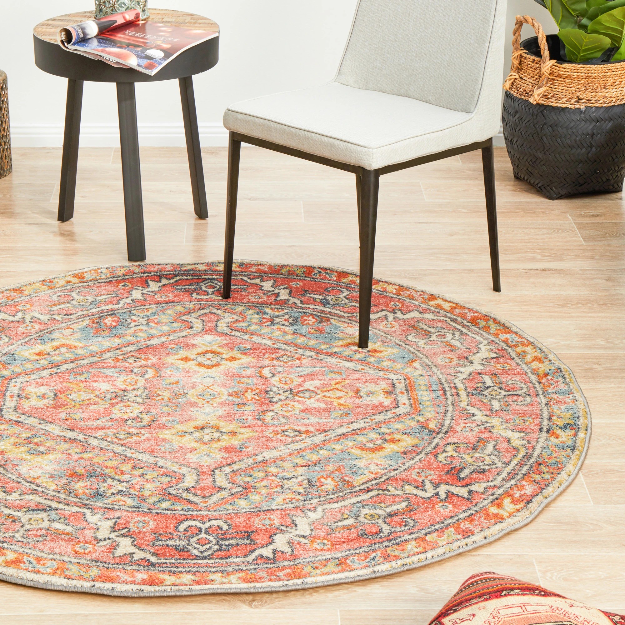 4 Common Ground Rugs Eterna 856 200x200cm - Medium Round Rug - Red, 4 of 8