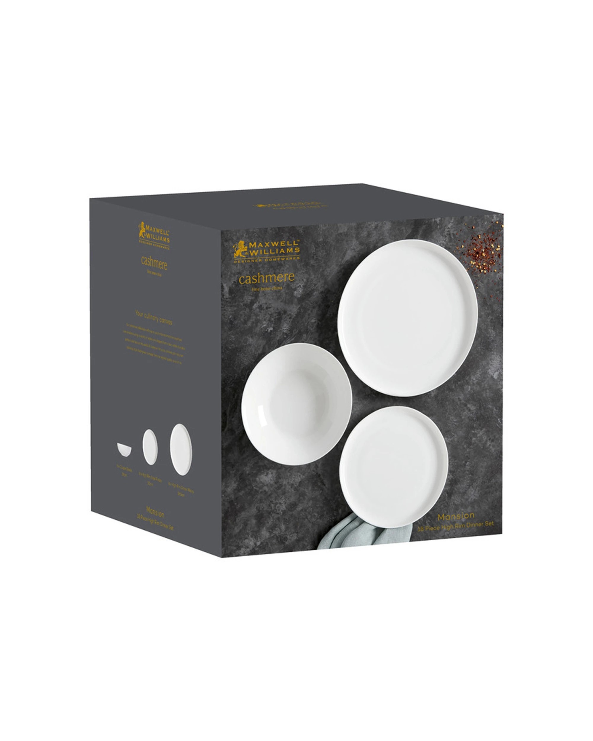 1 Maxwell & Williams 18pc Cashmere Mansion High Rim Dinner Set Dinnerware
 - Plain, 1 of 3