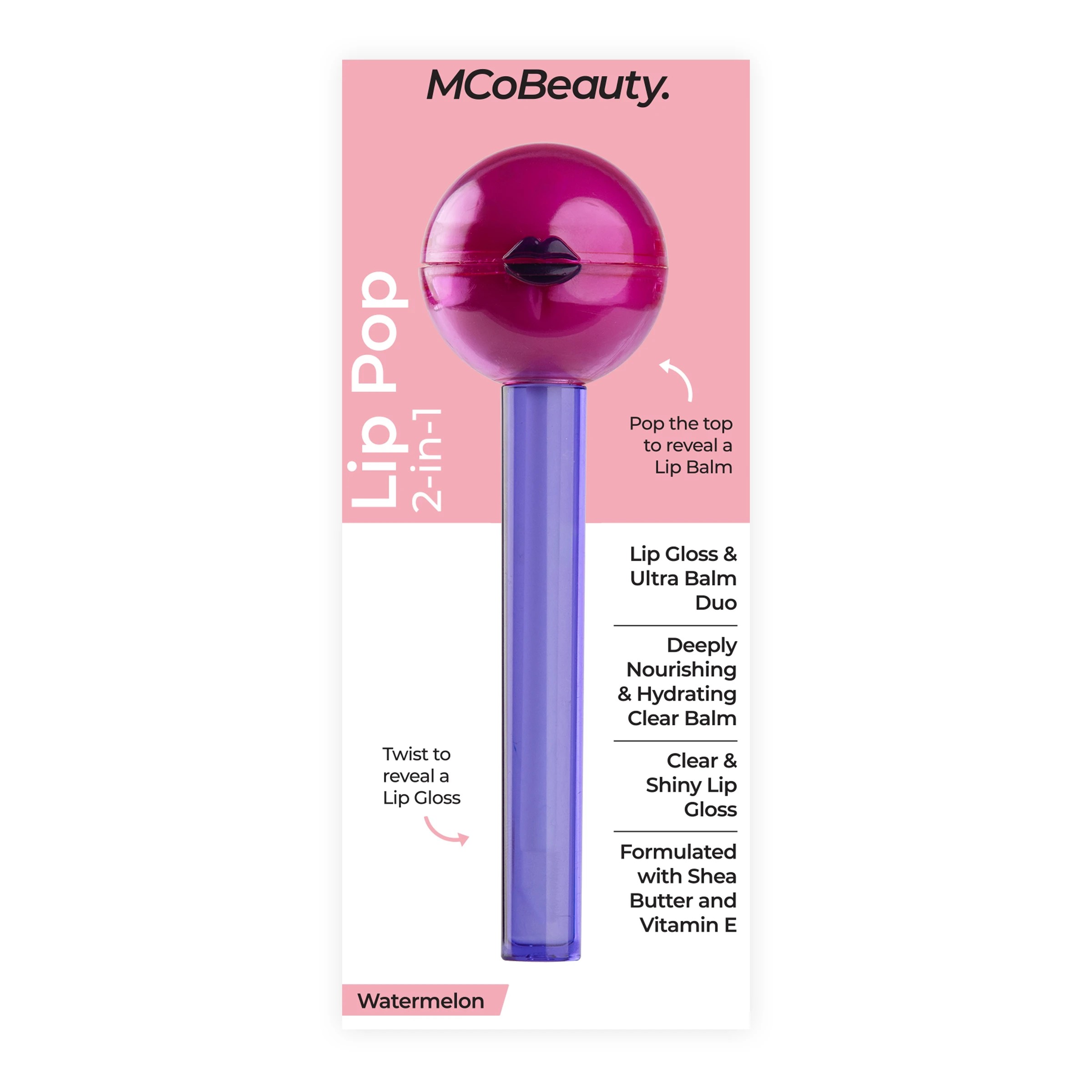 1 MCoBeauty Lip Pop 2-in-1 Lip Gloss & Ultra Balm - Watermelon, 1 of 6