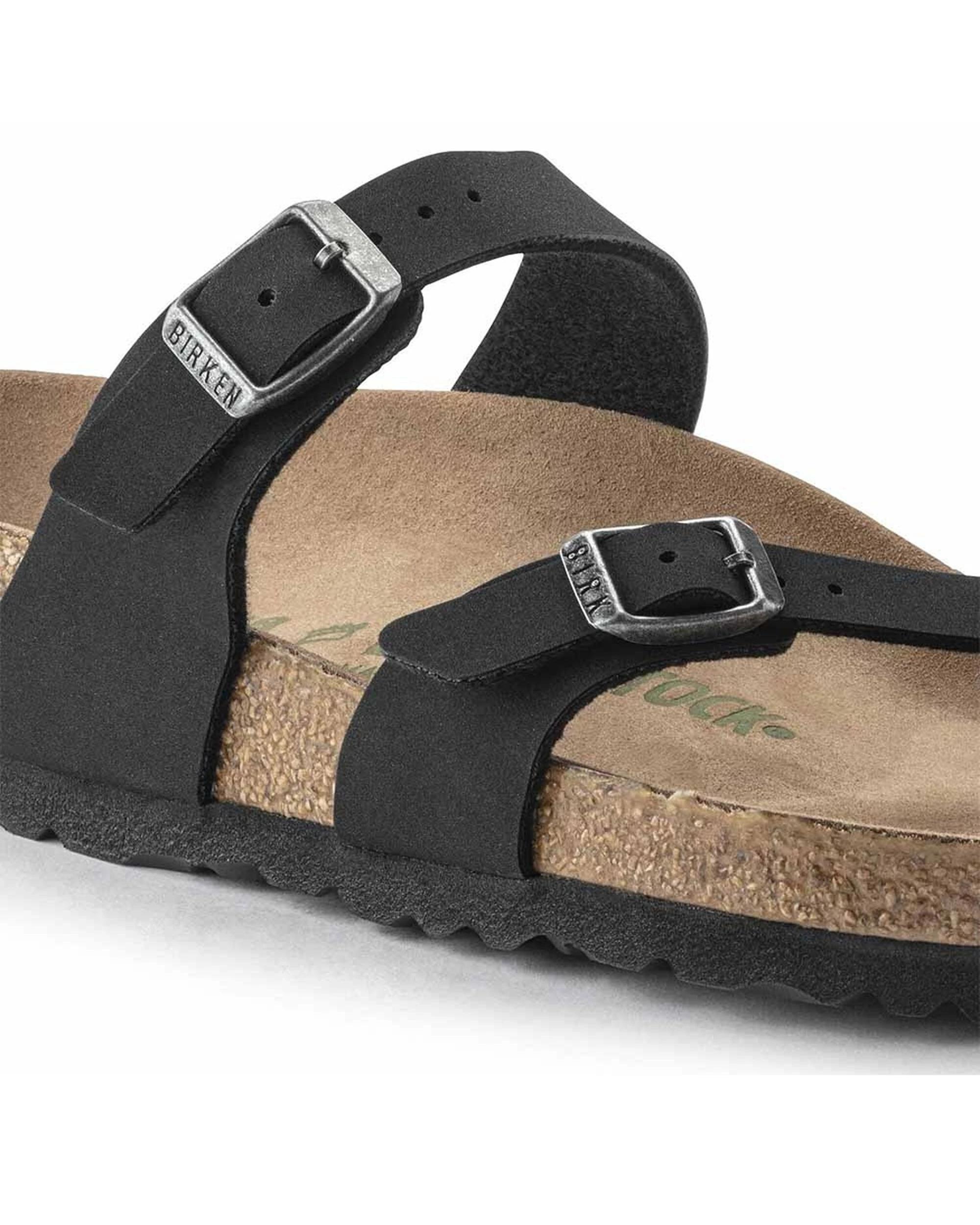 5 Birkenstock Mayari BirkiBuc Vegan Sandals Narrow Width BLACK, 5 of 6