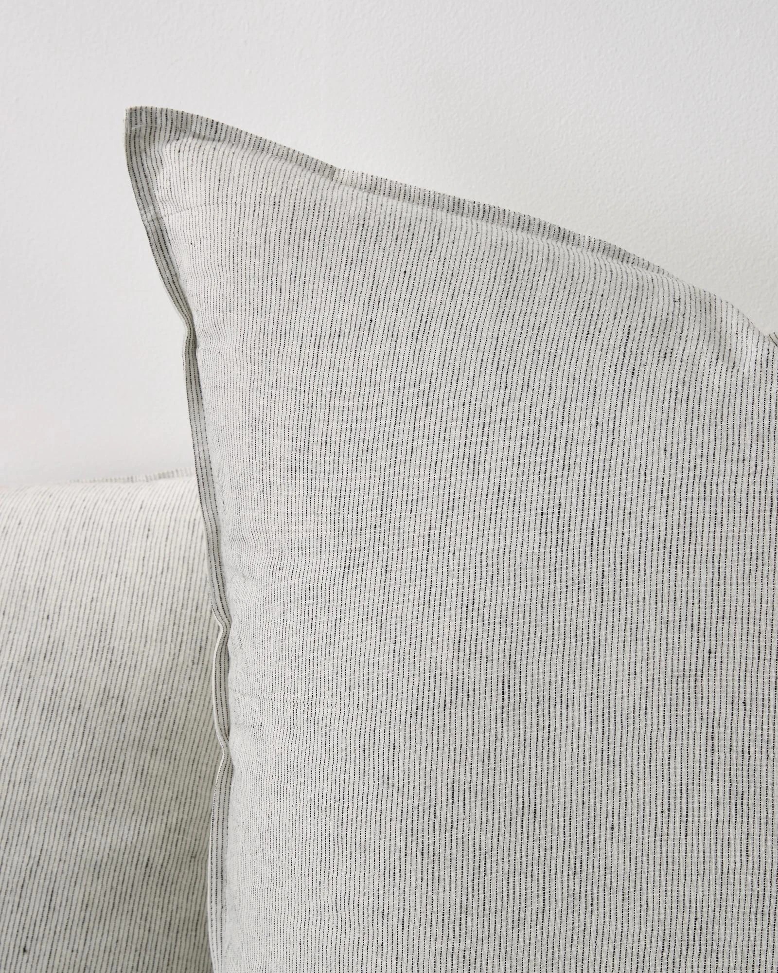 2 Target Brayden Stripe Linen/Cotton European Pillowcase - Queen Bed - White, 2 of 2