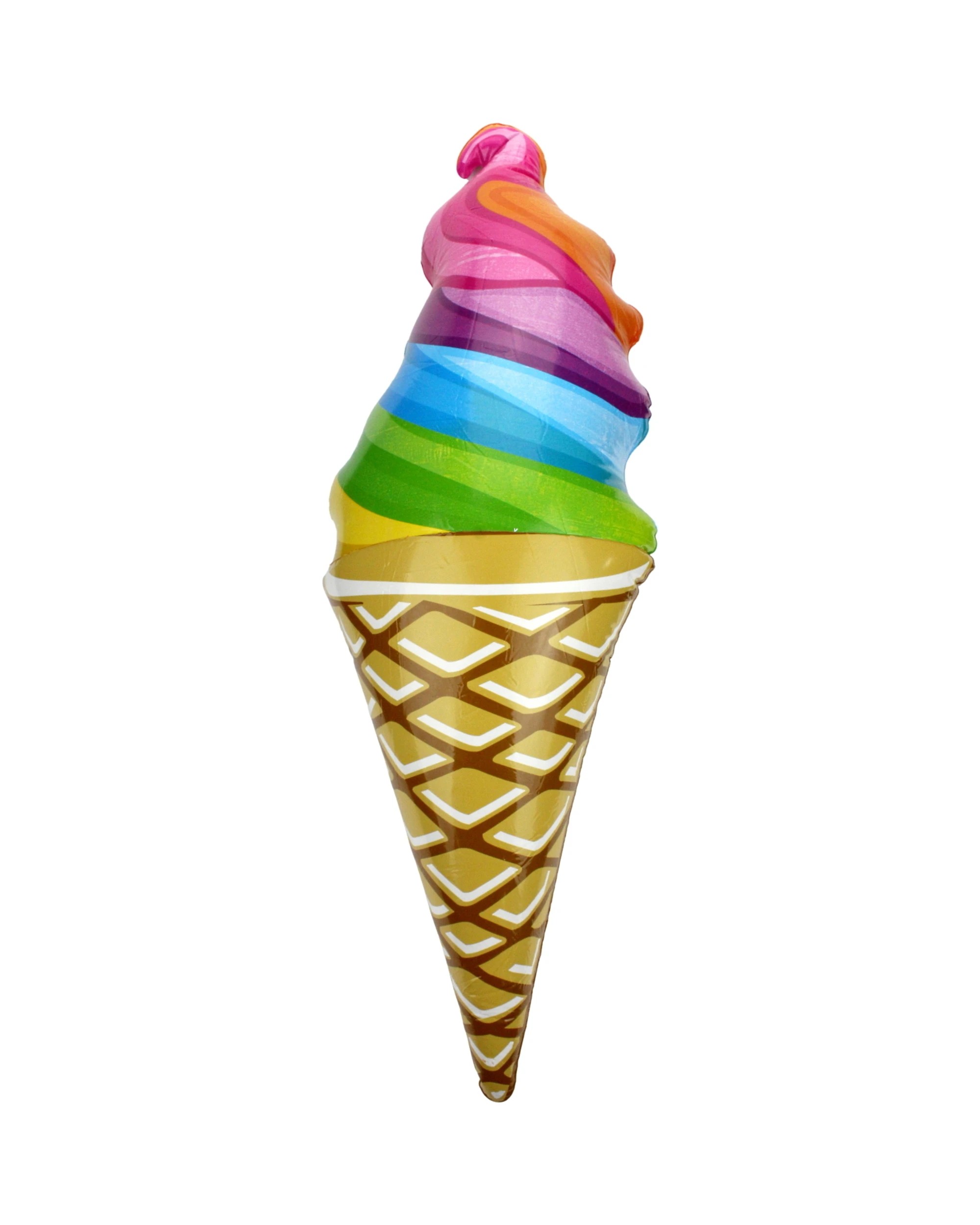 1 RI Novelty Inflatable Rainbow Ice Cream Cone 91cm - Multi, 1 of 1