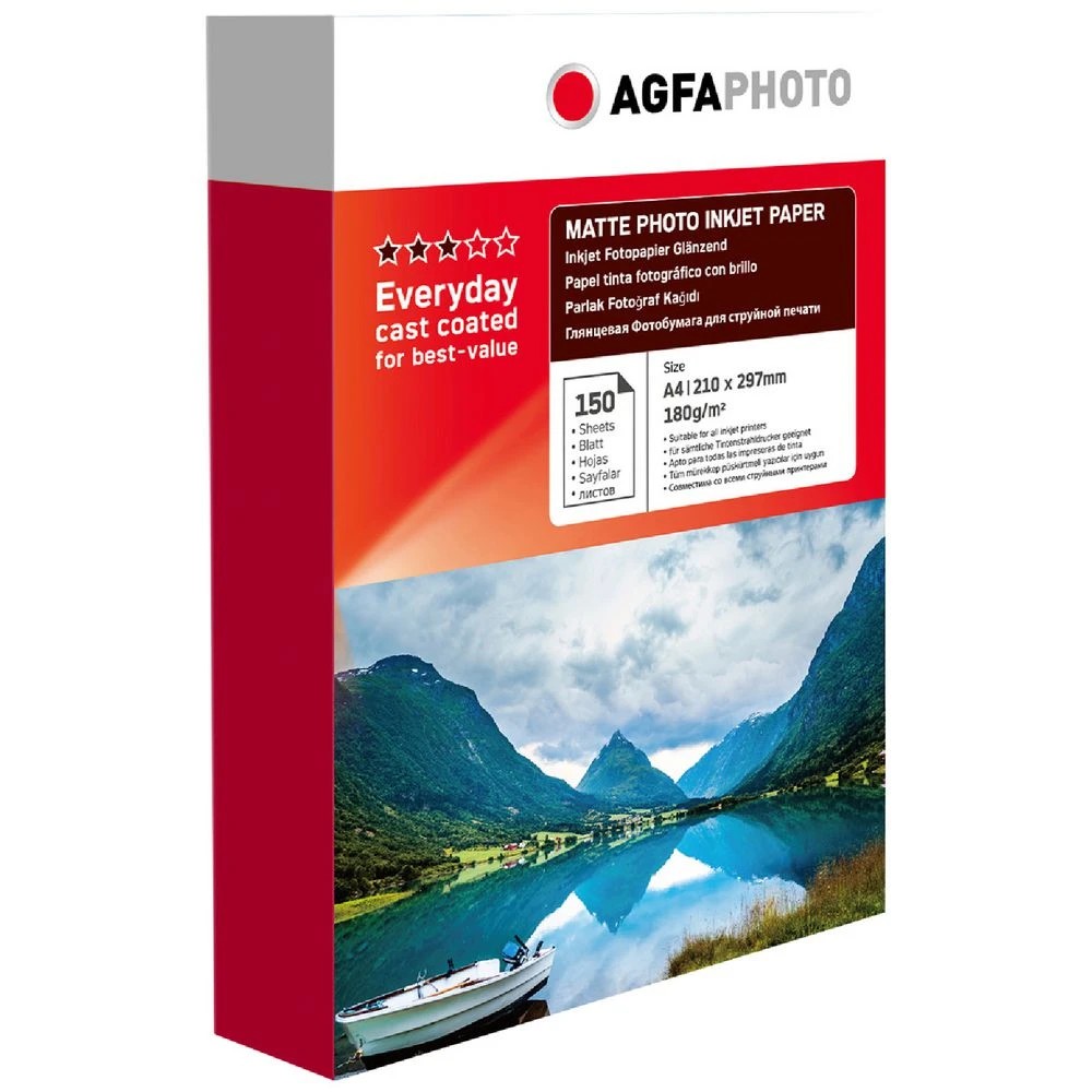1 AGFA A4 Matte Photo Paper Inkjet 180gsm 150 Pack, 1 of 1