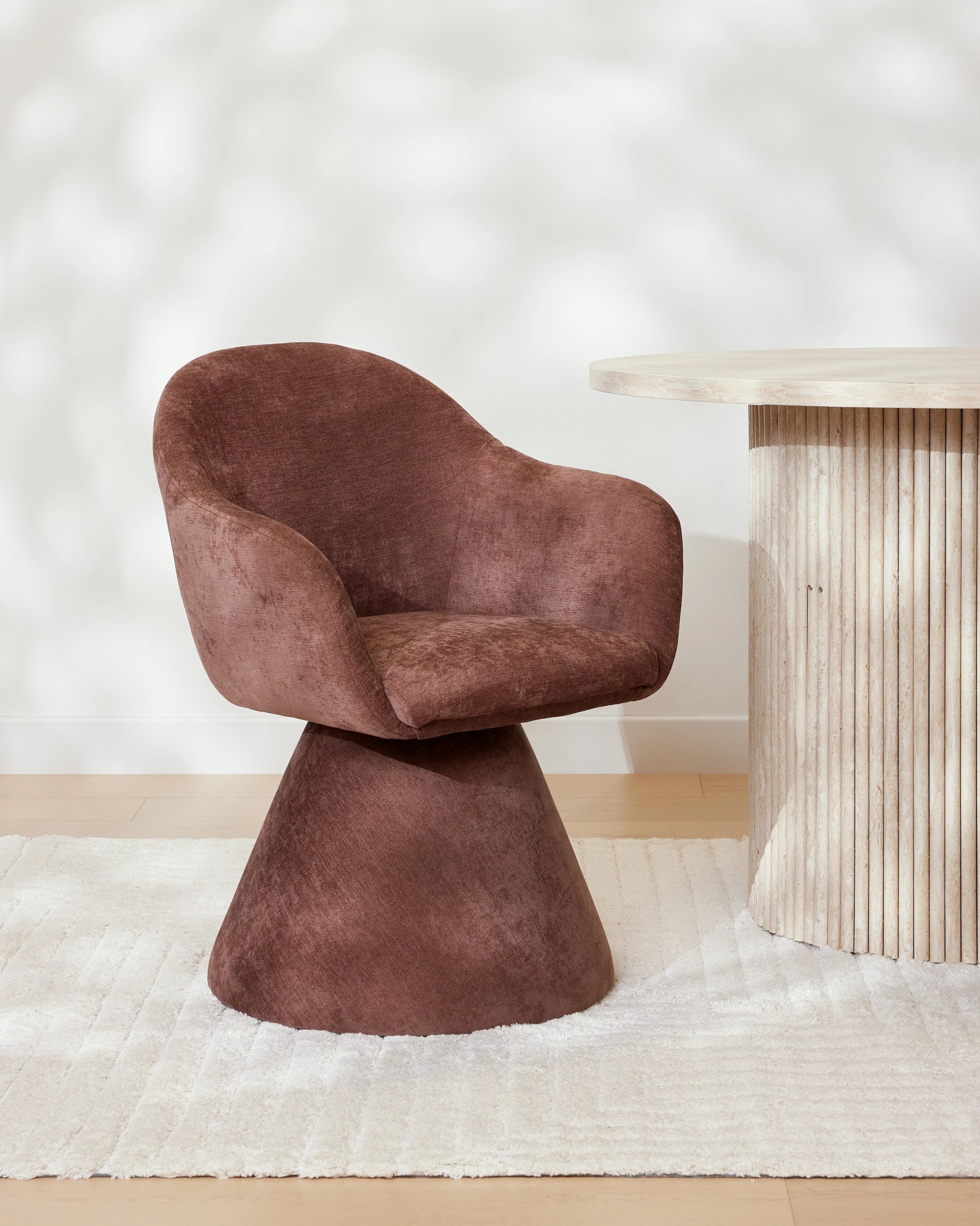 1 Gigi Swivel Dining Chair - Burgundy, 1 of 9
