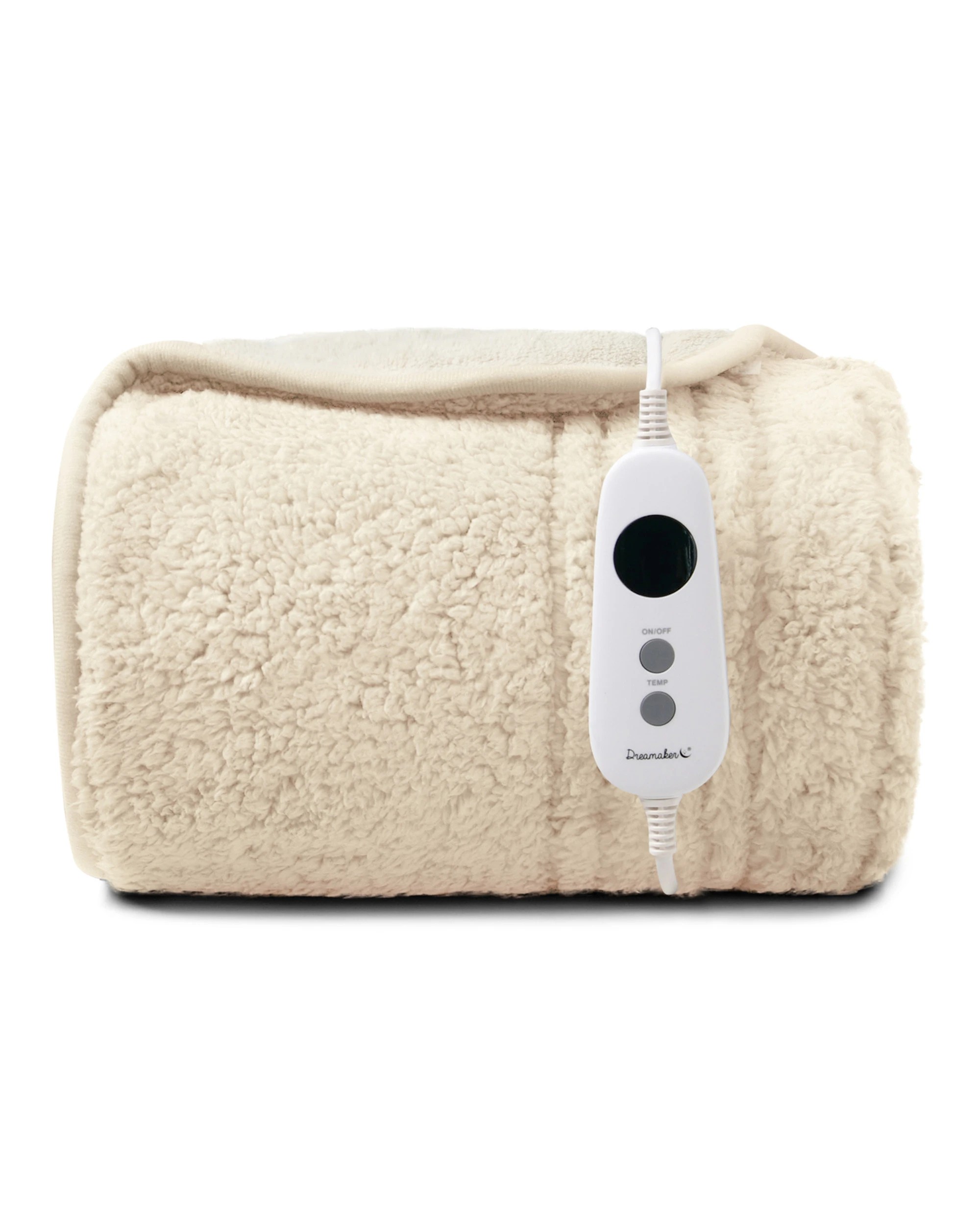 2 Dreamaker Eve Reversible Sherpa & Coral Fleece Heated Throw 130x160cm - Cream, 2 of 8