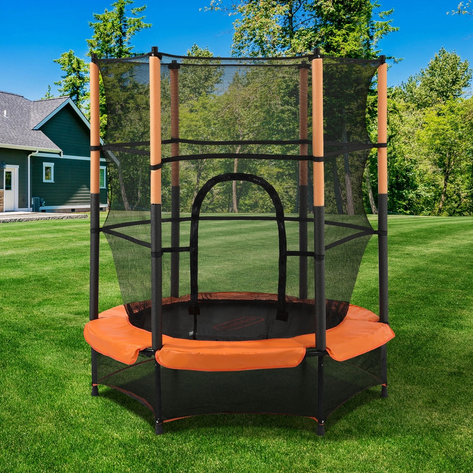 2 Mazam 55 Inch Trampoline Kids Trampolines Encosure Safety Net Round
 - Multi, 2 of 10