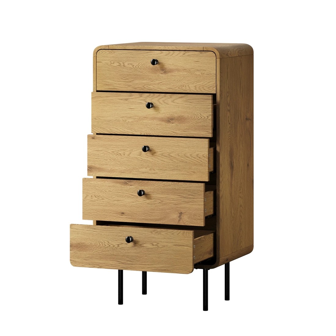 8 Oikiture 5 Chest Of Drawers Tallboy Storage Cabinet Dresser
 - Natural, 8 of 10