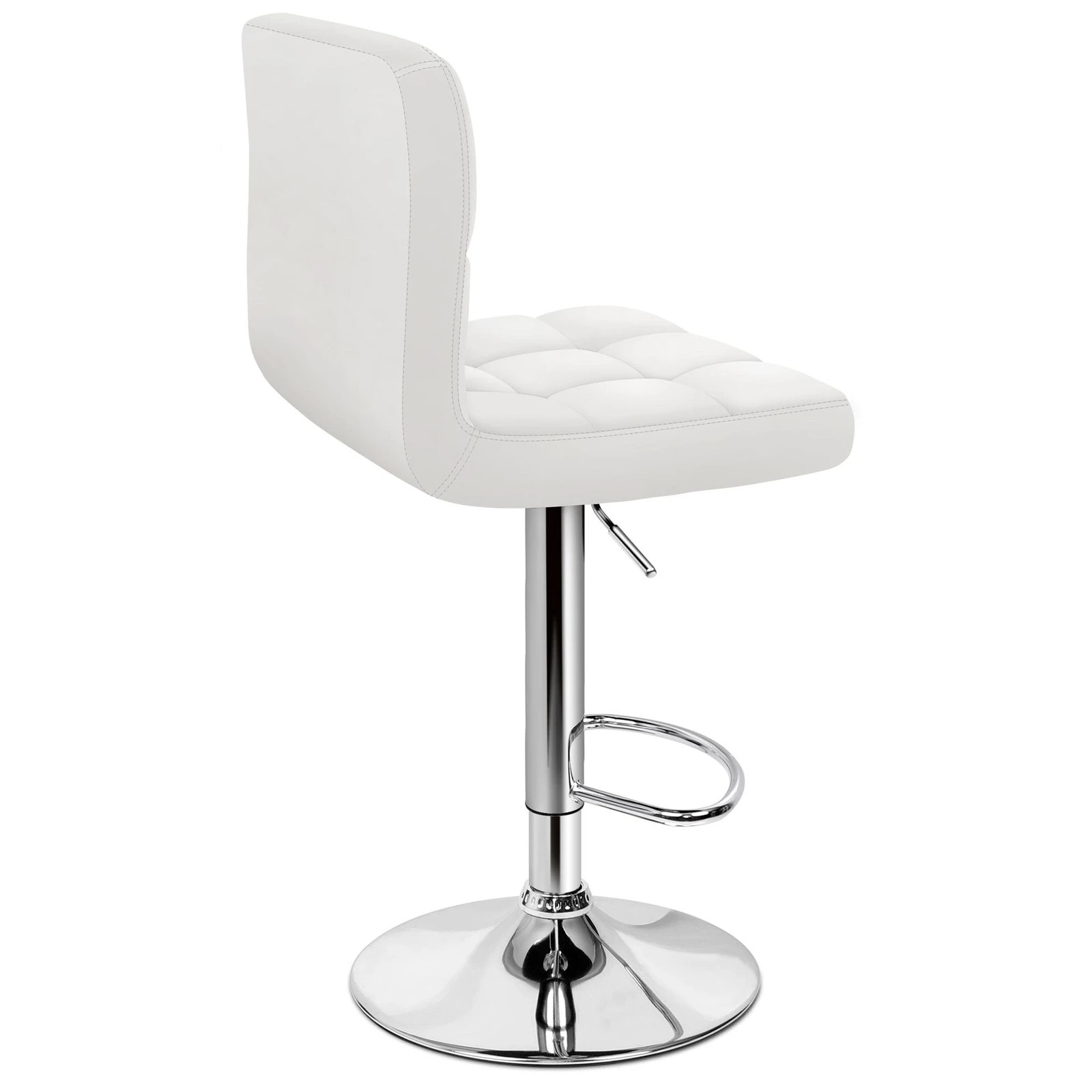 3 Alfordson 4x Bar Stools Ralph Kitchen Swivel Chair Leather Gas Lift - White, 3 of 10