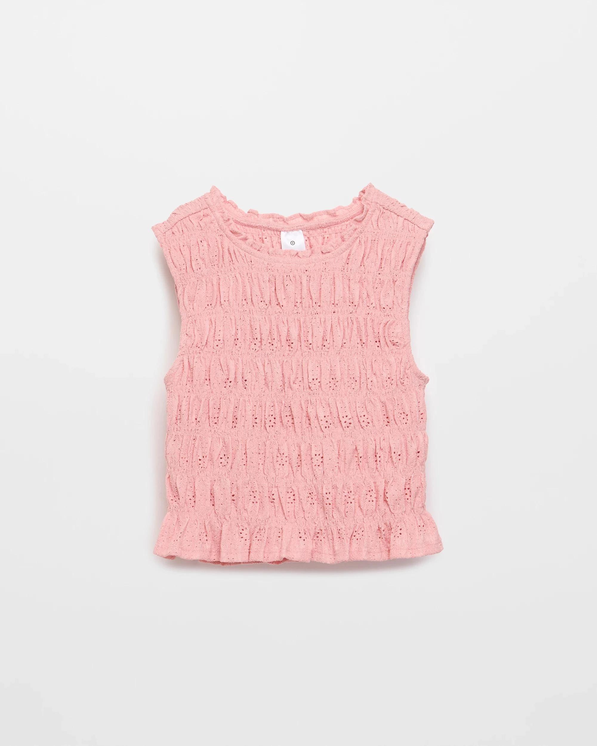 5 Target Textured Knit Shirred Tank Top POWDER PINK, 5 of 6