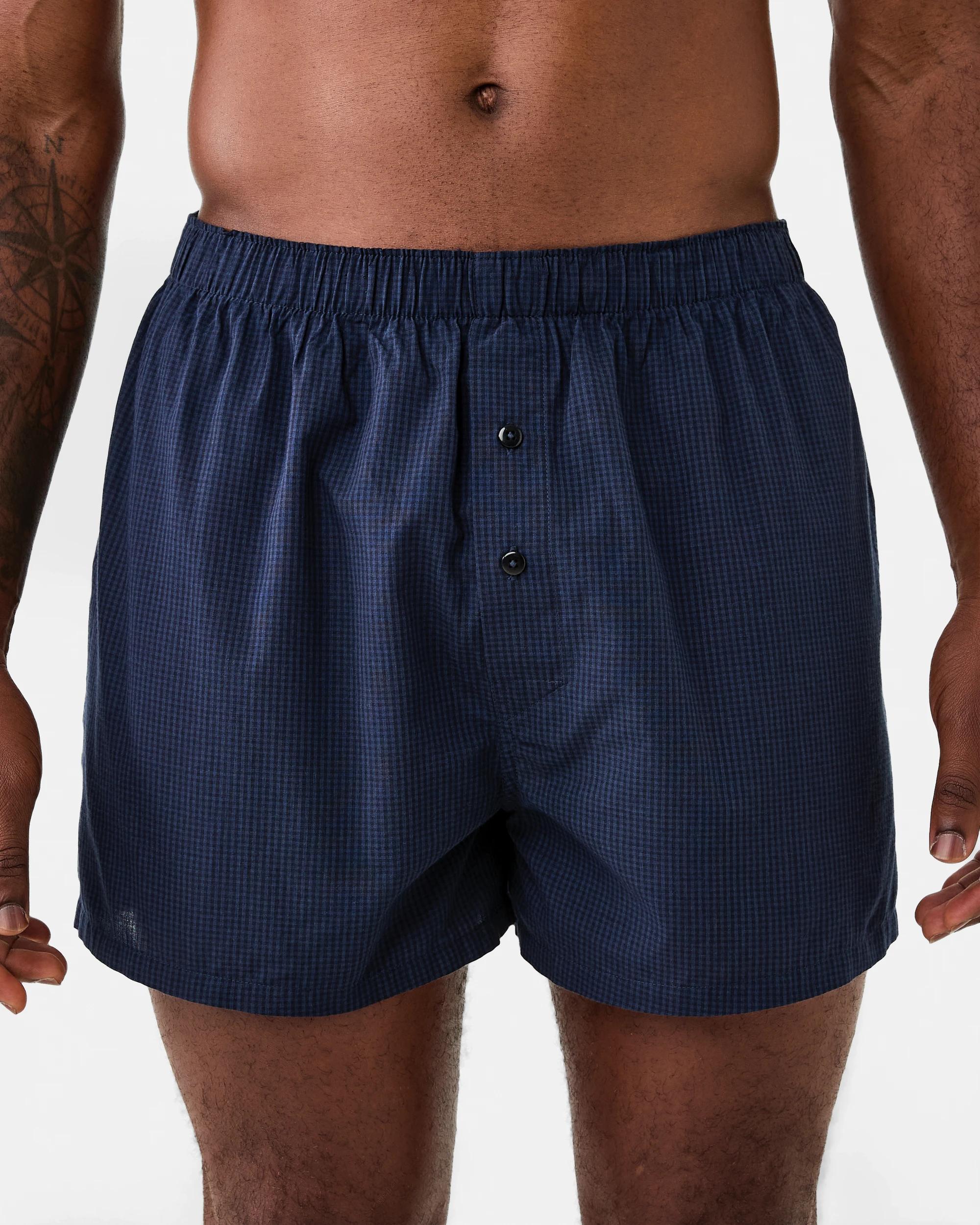 2 3 Pack Classic Woven Boxers Blu Indigo, 2 of 7