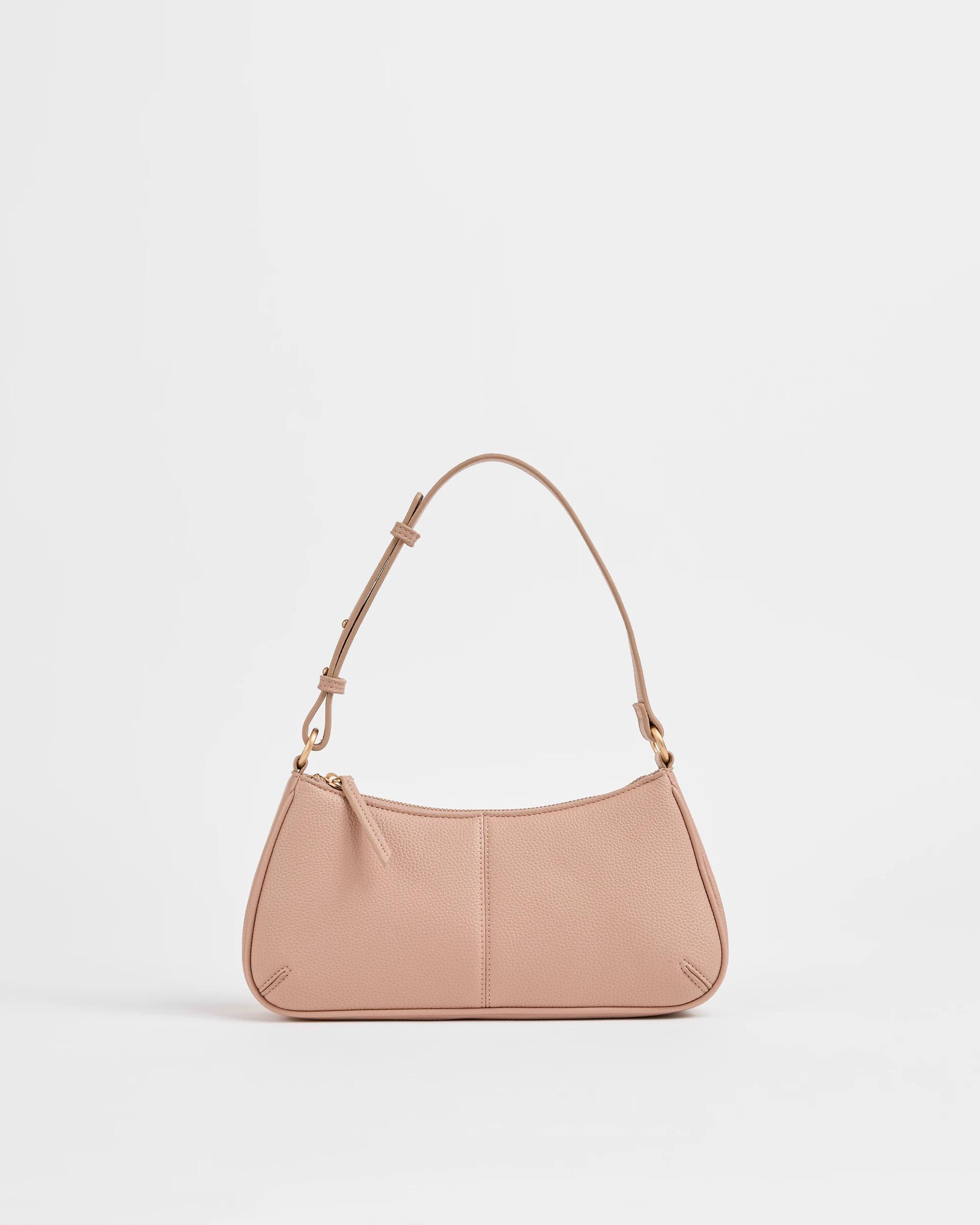1 Target Woman Mini Seamed Pebble Shoulder Bag MINK, 1 of 2