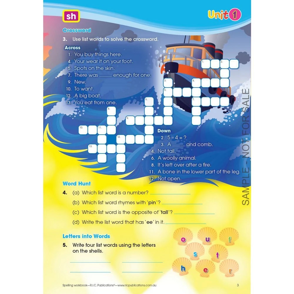 3 Spelling Workbook Interactive Book B, 3 of 5