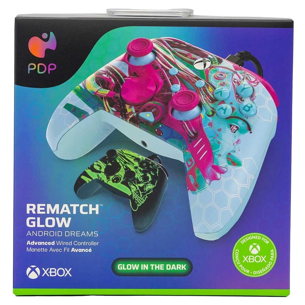 4 PDP Xbox Rematch Glow Advanced Wired Controller Android Dreams - Multi, 4 of 5