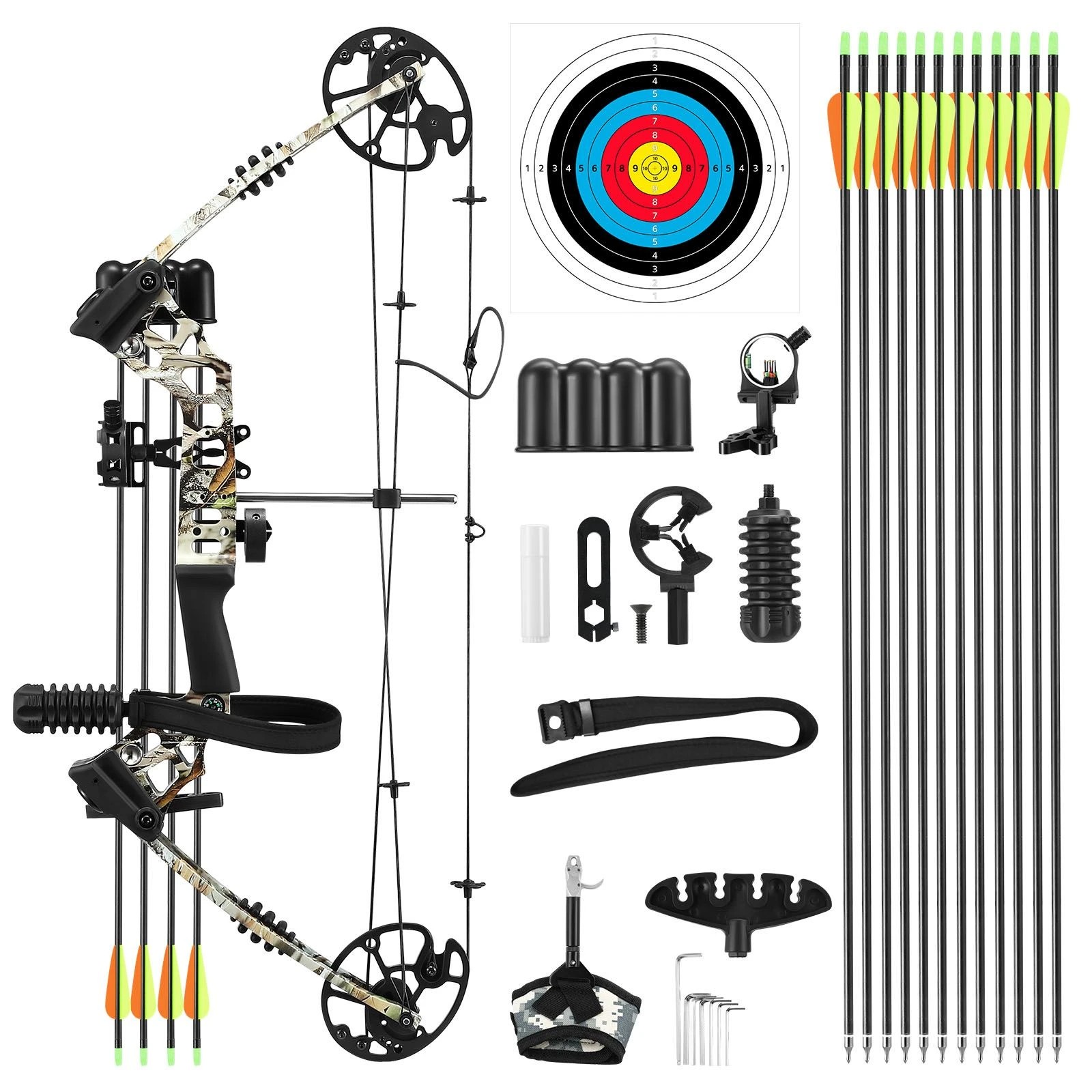 4 AUSWAY Compound Bow Arrow Set Archery Sports Hunting Target Shooting, 4 of 4