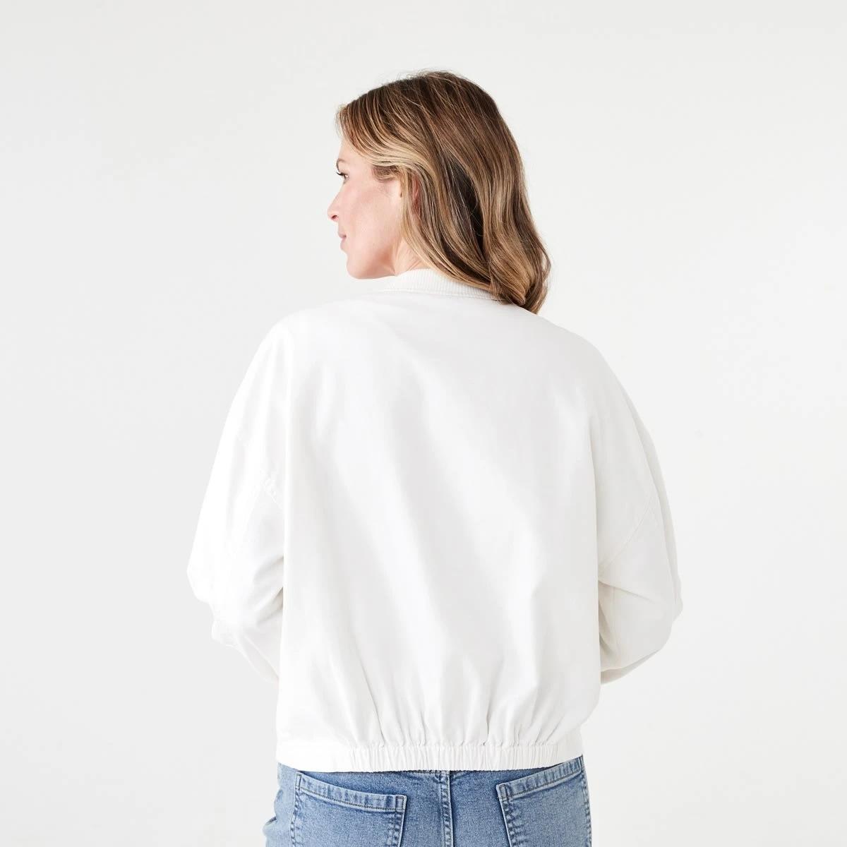 4 Cotton Blend Bomber Jacket SNOW WHITE, 4 of 7