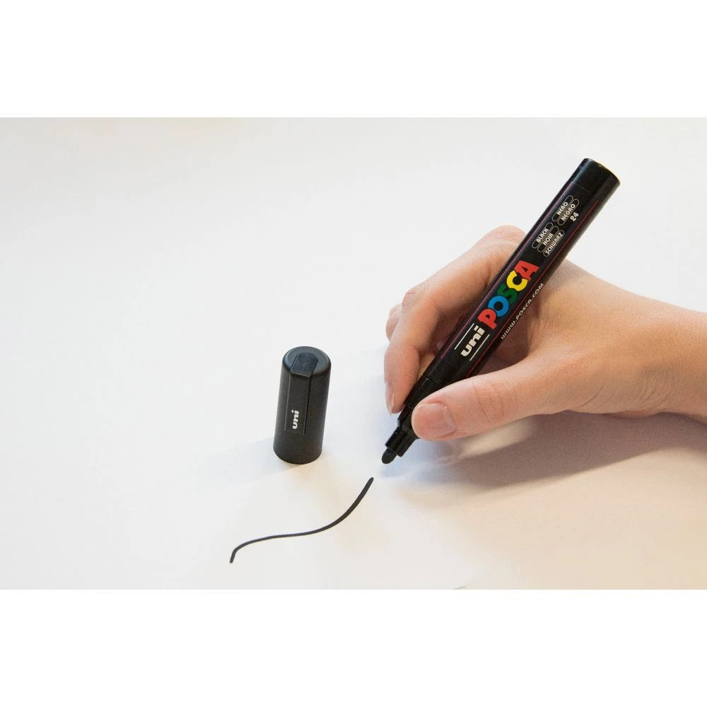 5 POSCA PC 5M Paint Markers Black/White 4 Pack, 5 of 10