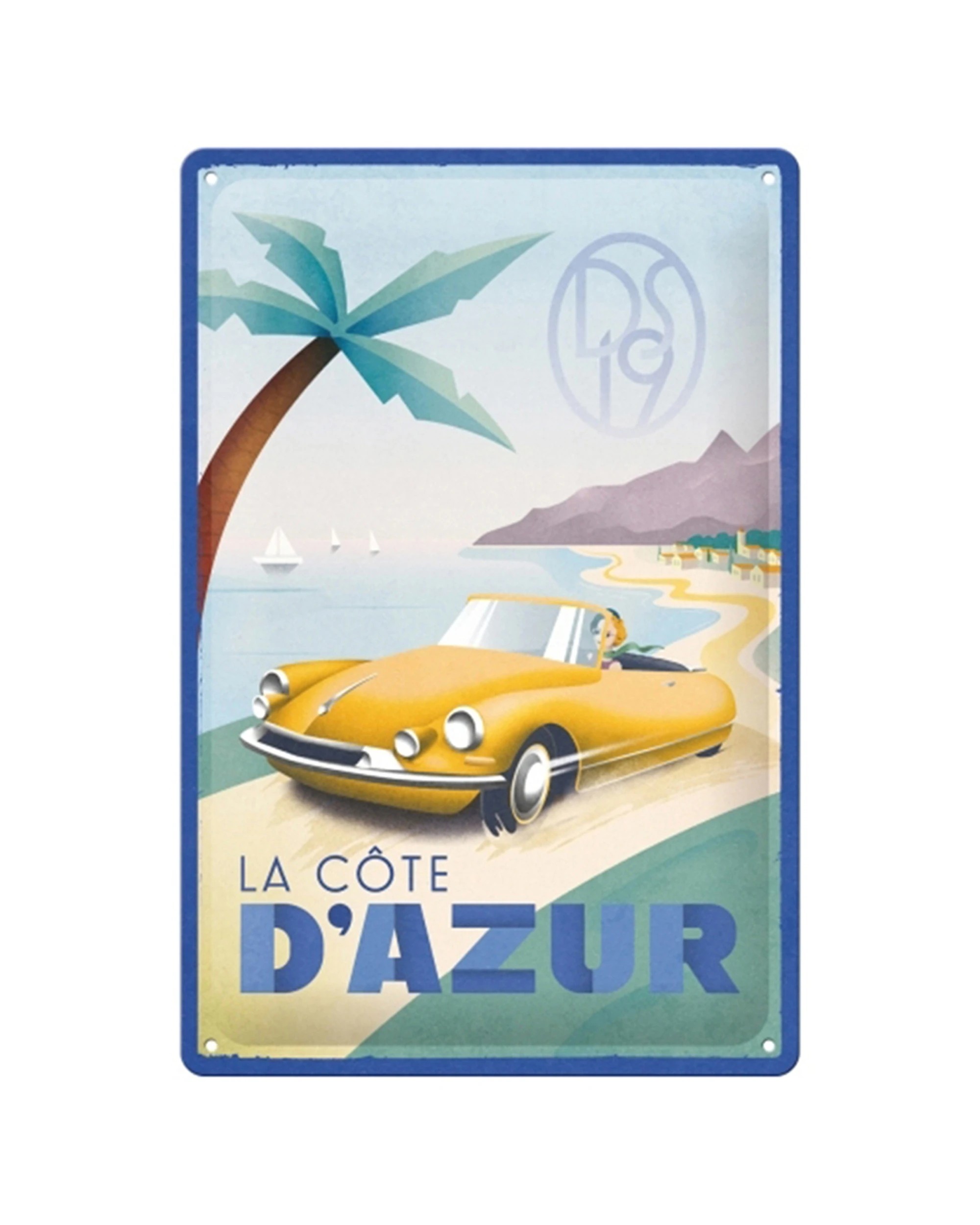 1 Nostalgic-Art Medium 20x30cm Metal Wall Art Sign Plaque - La Cote D'Azur - Blue, 1 of 1