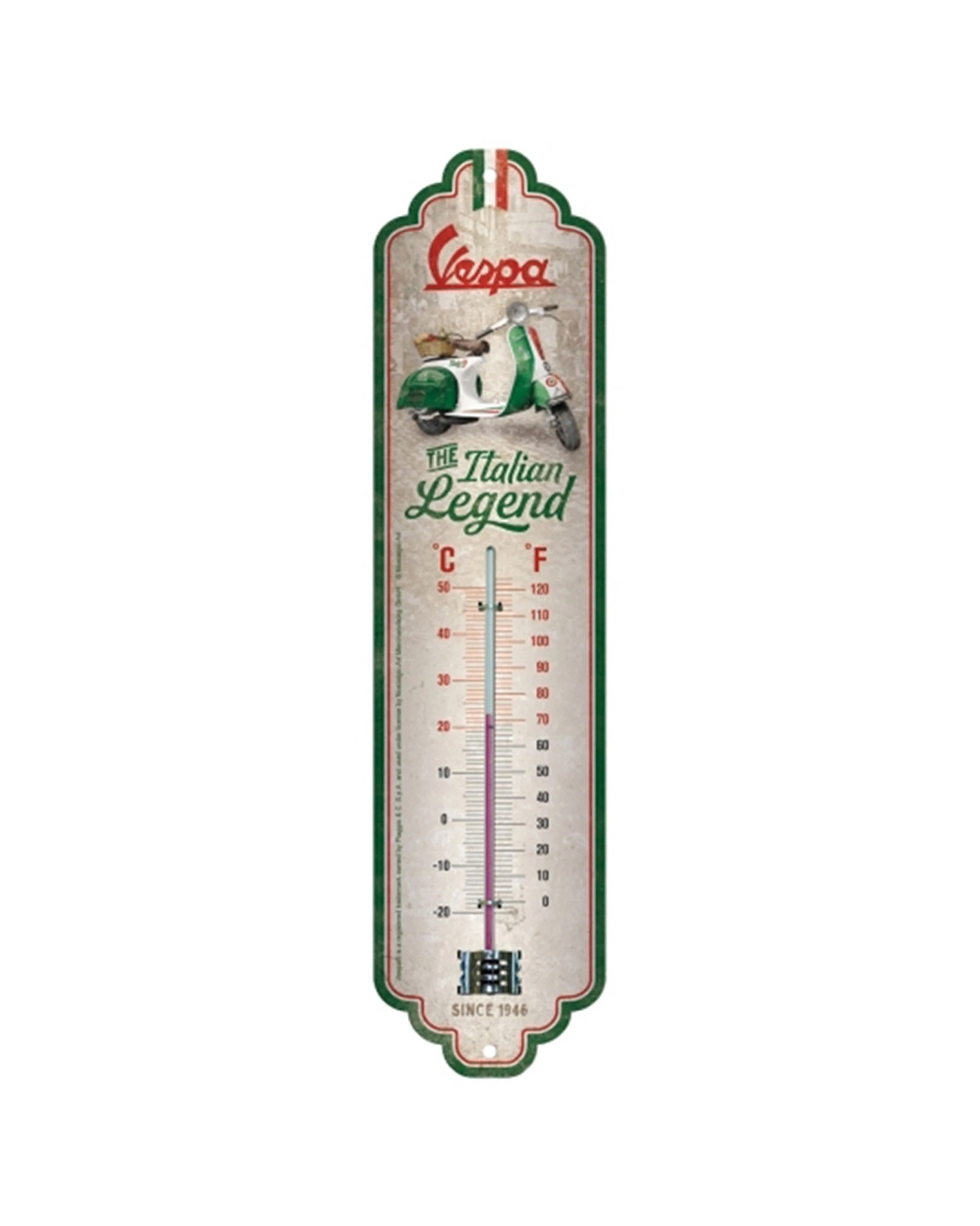 1 Nostalgic-Art Thermometer Vespa Italian Legend Metal Wall Gauge - Beige, 1 of 1