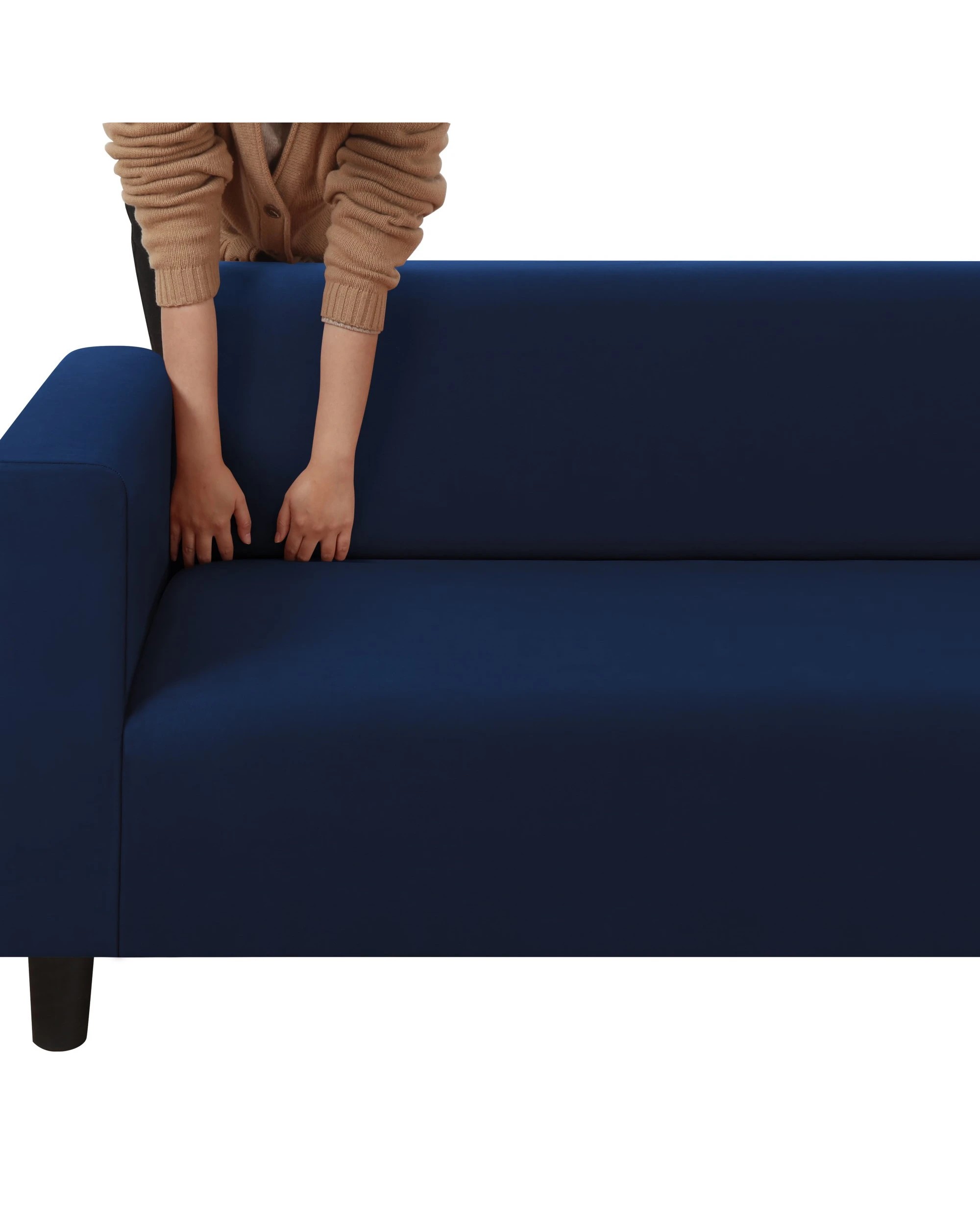 5 Sherwood Home Premium Faux Suede Royal 3 Seater Couch Sofa Cover - Dark Blue, 5 of 5