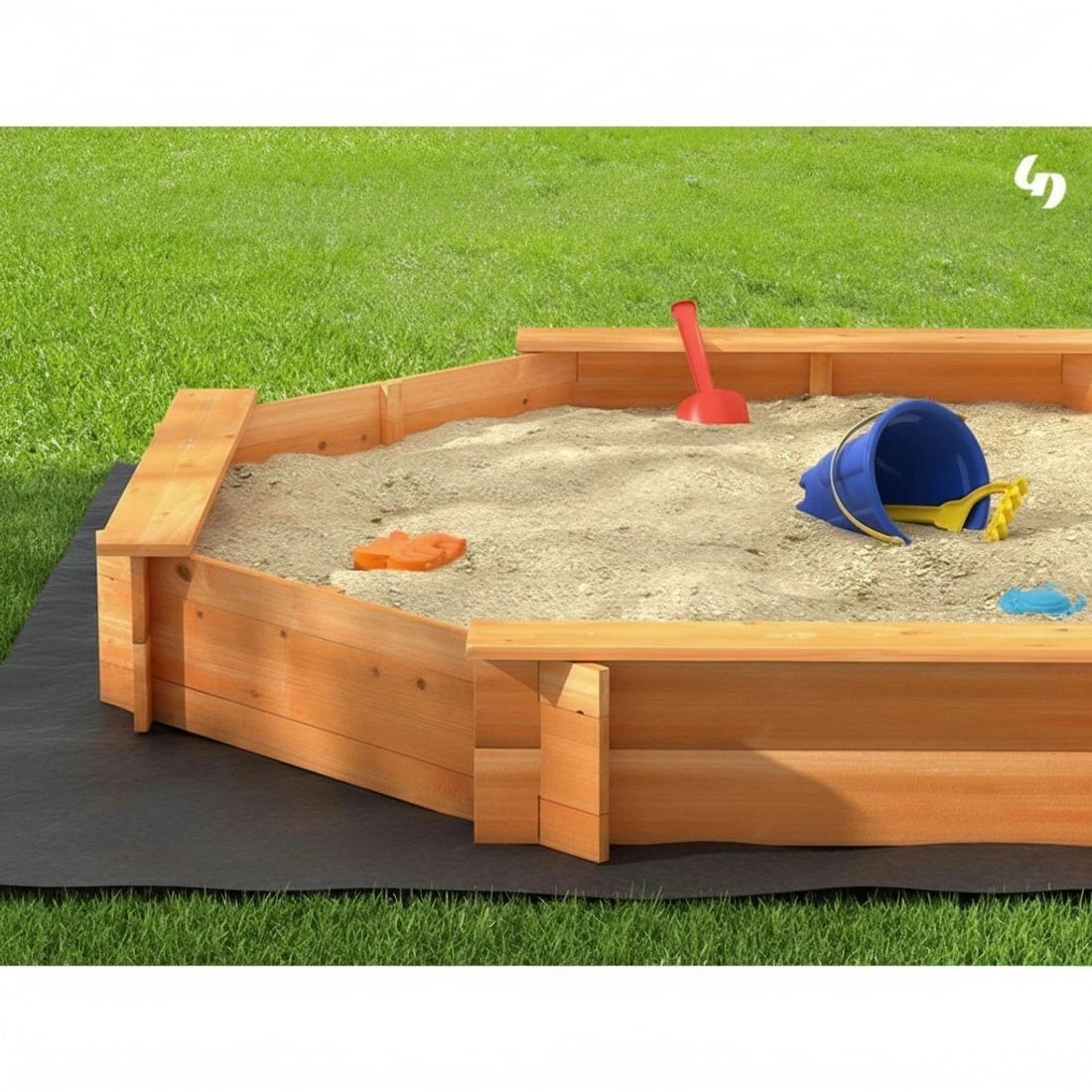 6 Keezi Kids Sandpit 182cm - Natural, 6 of 7