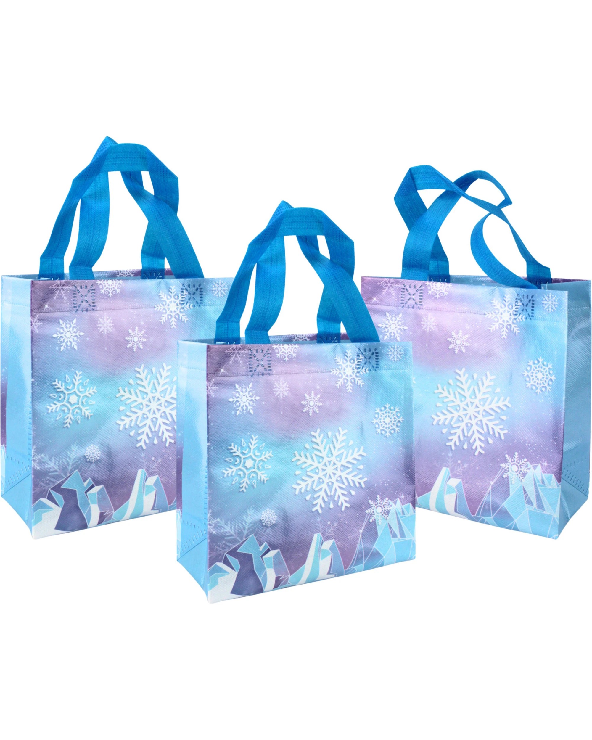 1 Party Maker Icicle Party Tote Bags Pack of 12 - Blue, 1 of 3