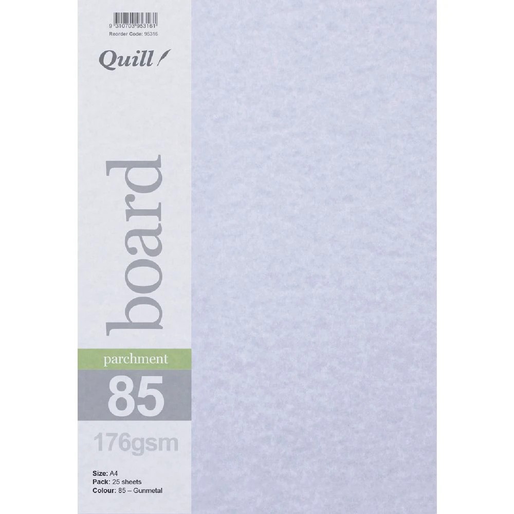 1 Quill Parchment 176gsm A4 Board Gunmetal 25 Pack, 1 of 3