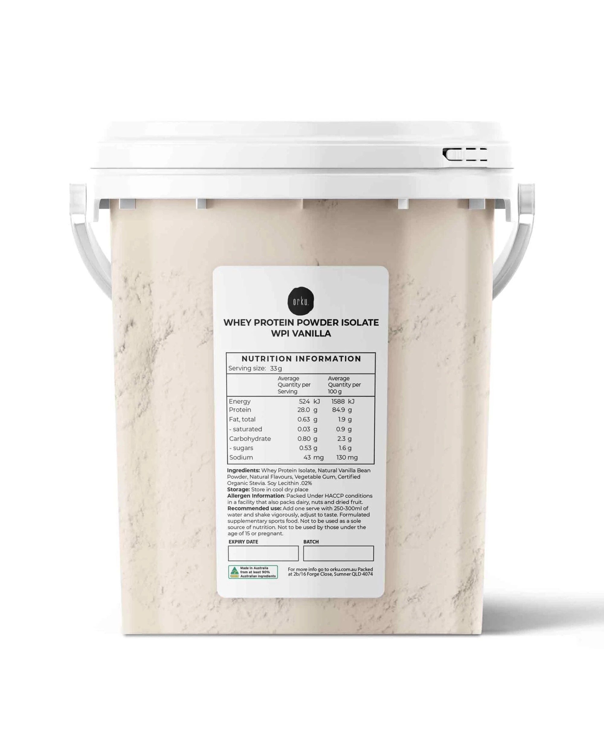 1 Orku 500g Whey Protein Isolate WPI Vanilla Powder Tub, 1 of 1