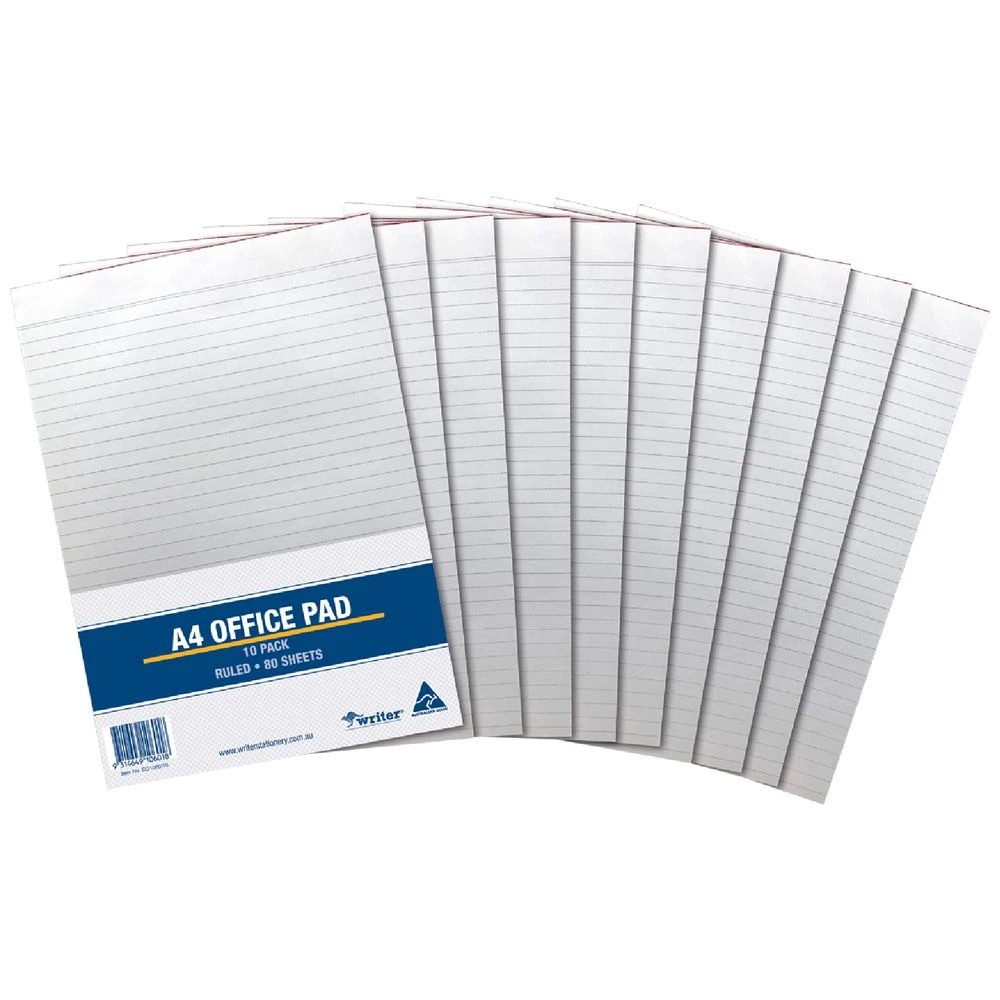 1 Writer A4 Ruled Notepad 10 Pack, 1 of 4
