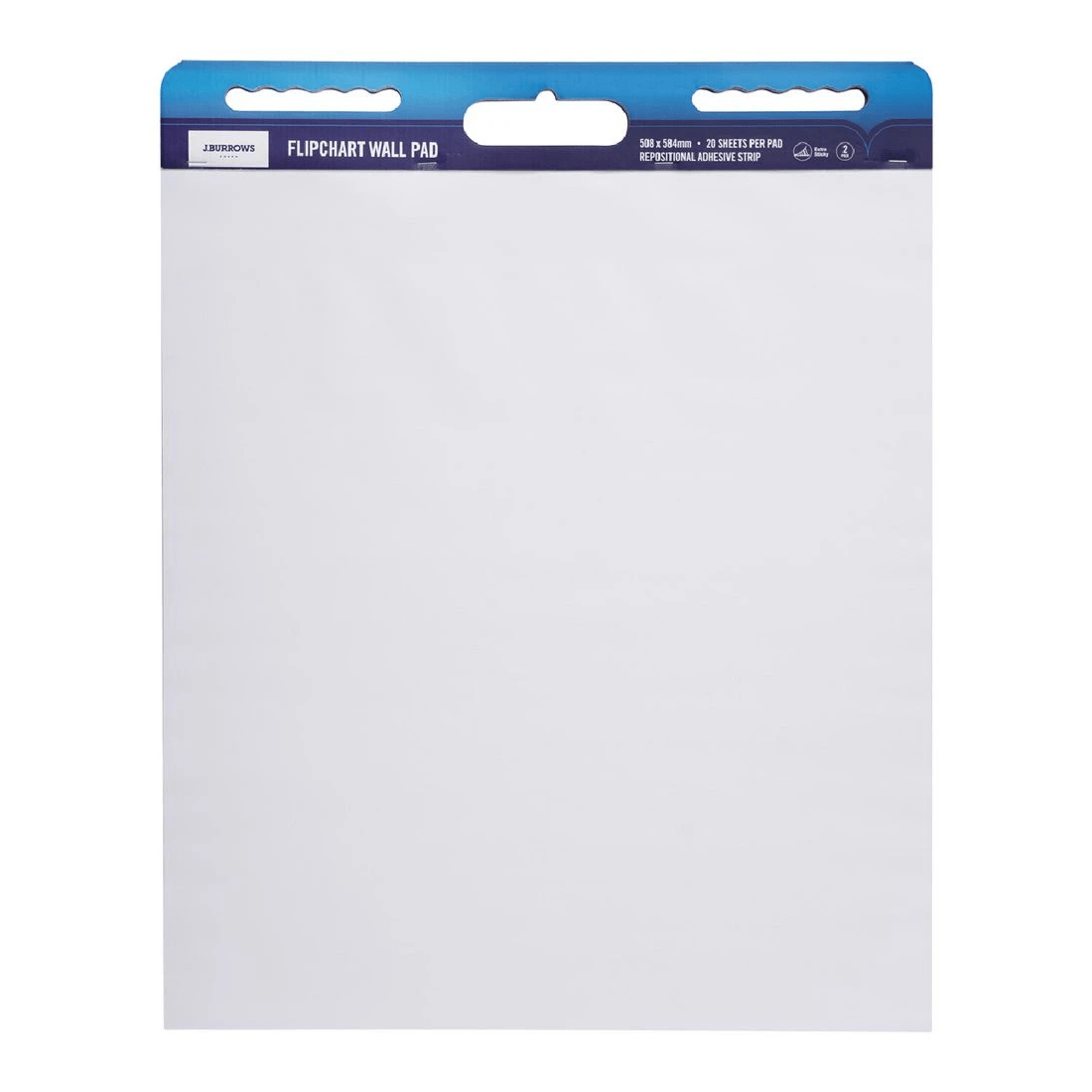 1 J.Burrows Flipchart Wall Pad 508 x 584mm 2 Pack, 1 of 3