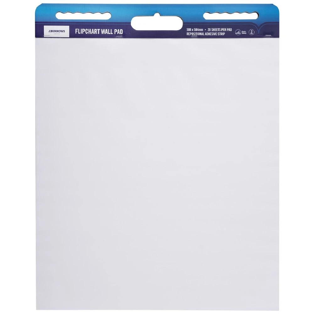 1 J.Burrows Flipchart Wall Pad 508 x 584mm 2 Pack, 1 of 3